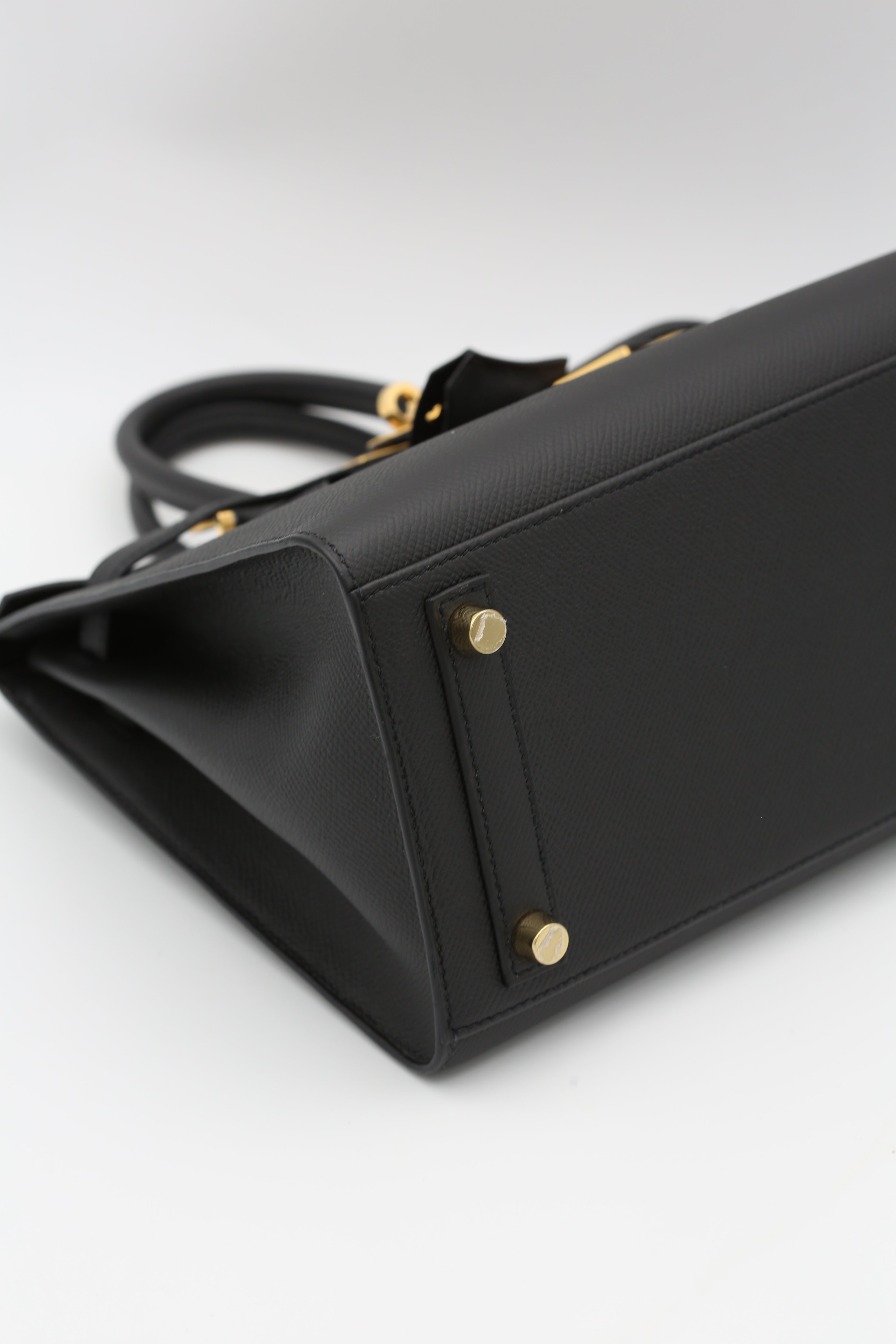 HERMÈS BIRKIN25 BLACK EPSOM SELLIER GOLD HARDWARE Z STAMP