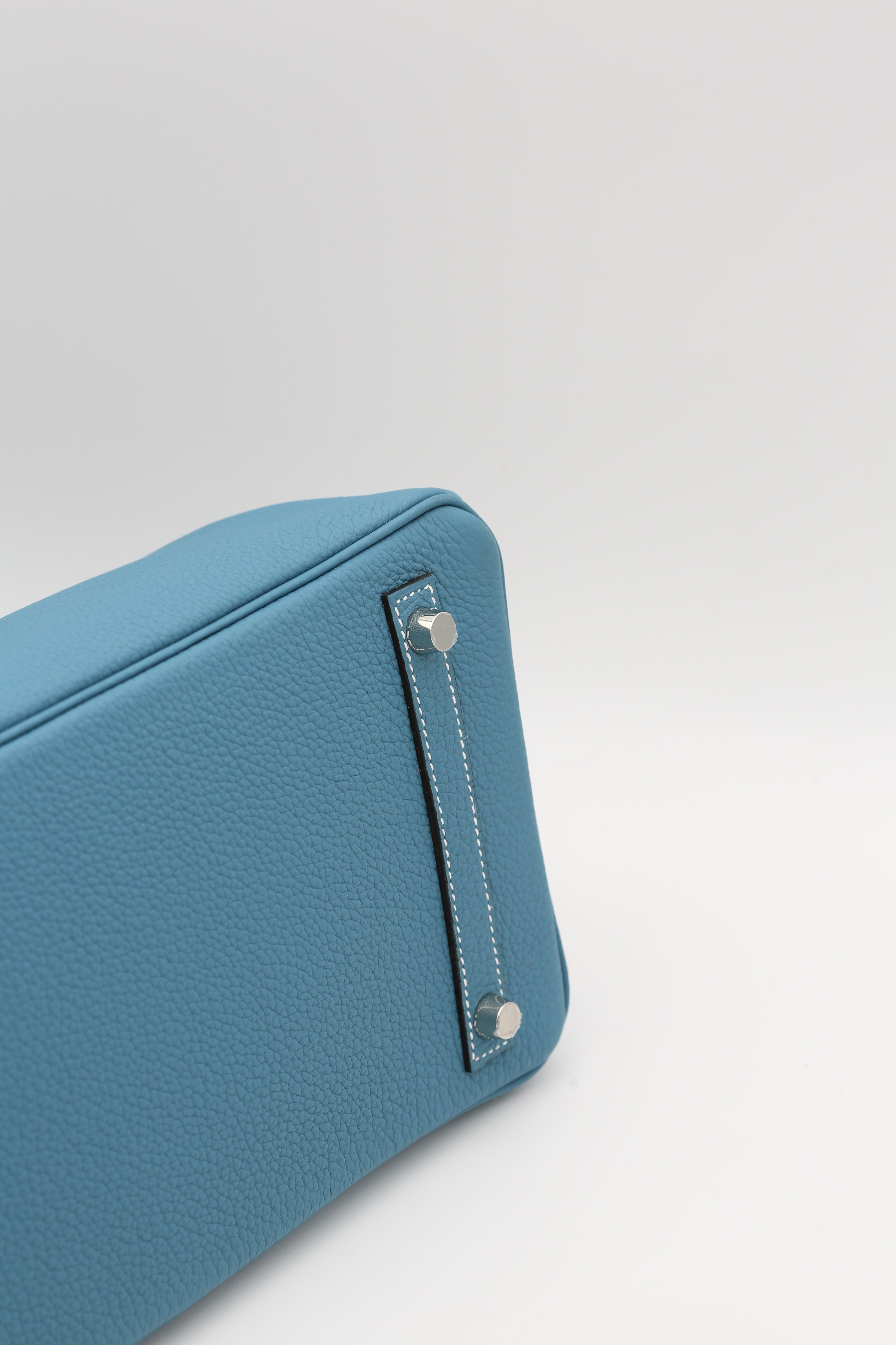 HERMÈS BIRKIN30 BLEU TOGO SILVER HARDWARE K STAMP