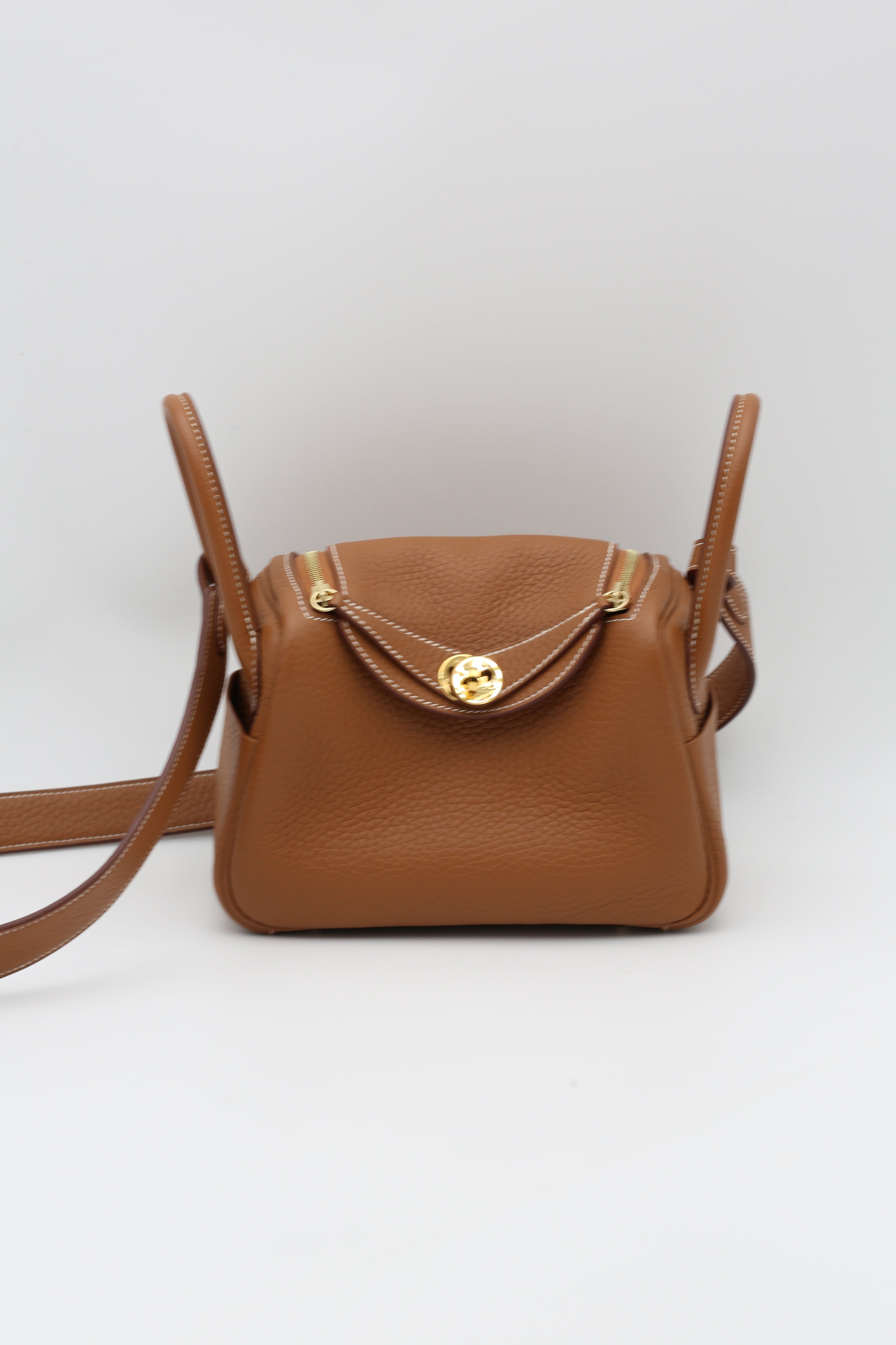 HERMÈS MINI LINDY GOLD CLEMENCE GOLD HARDWARE K STAMP