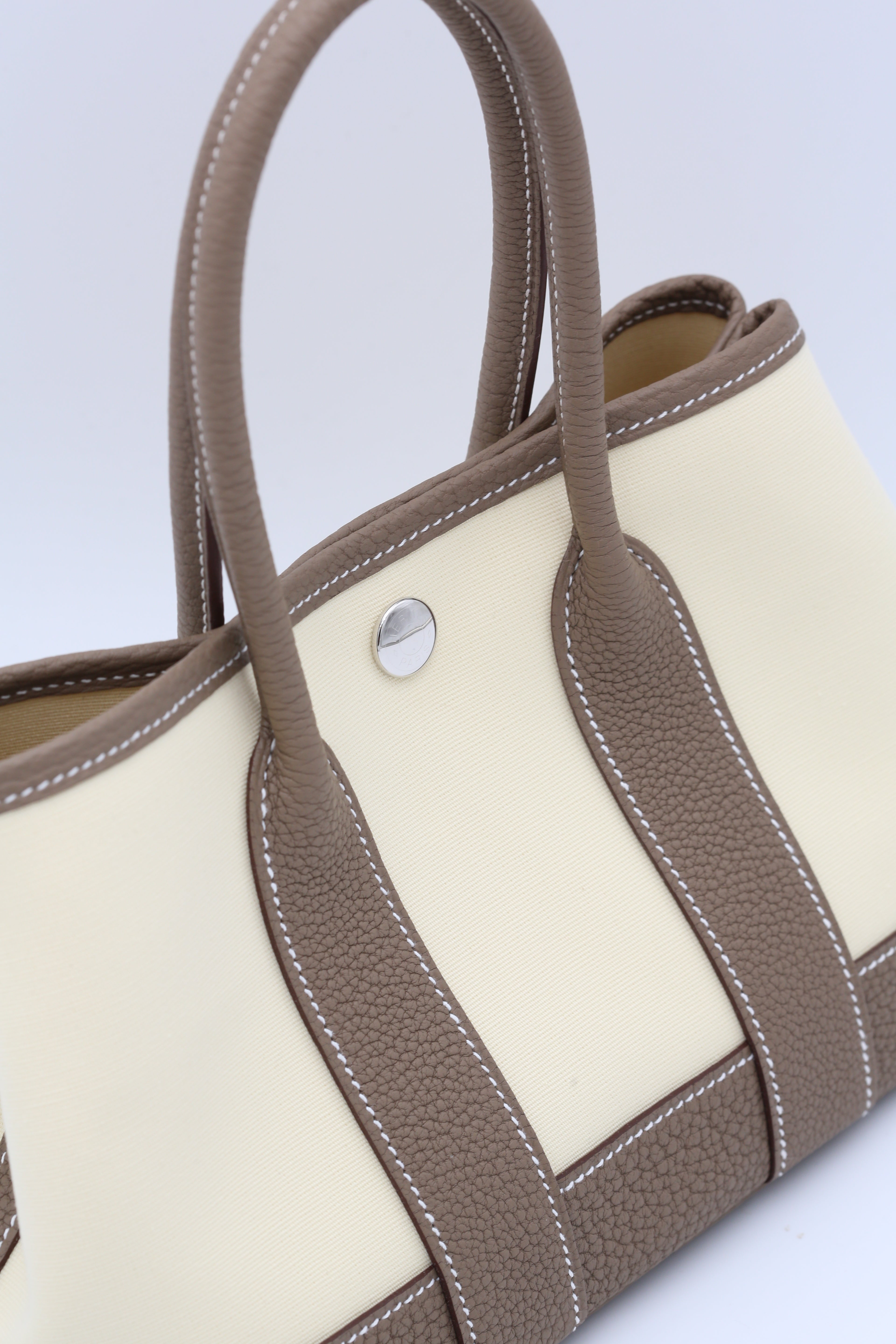 HERMÈS MINI GARDEN PARTY ETOUPE CANVAS TC SILVER HARDWARE G STAMP