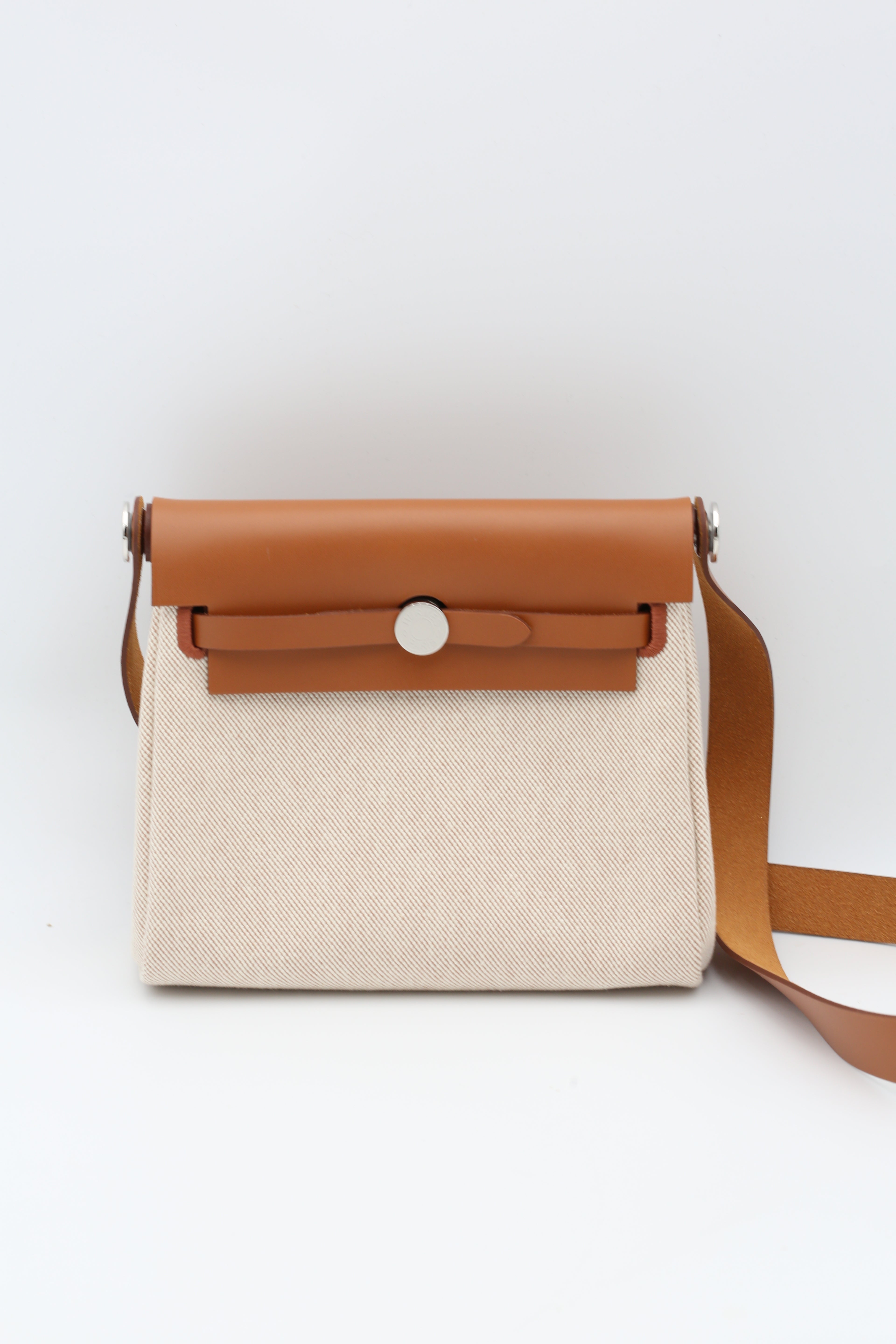 HERMÈS MINI HERBAG GOLD CANVAS K STAMP
