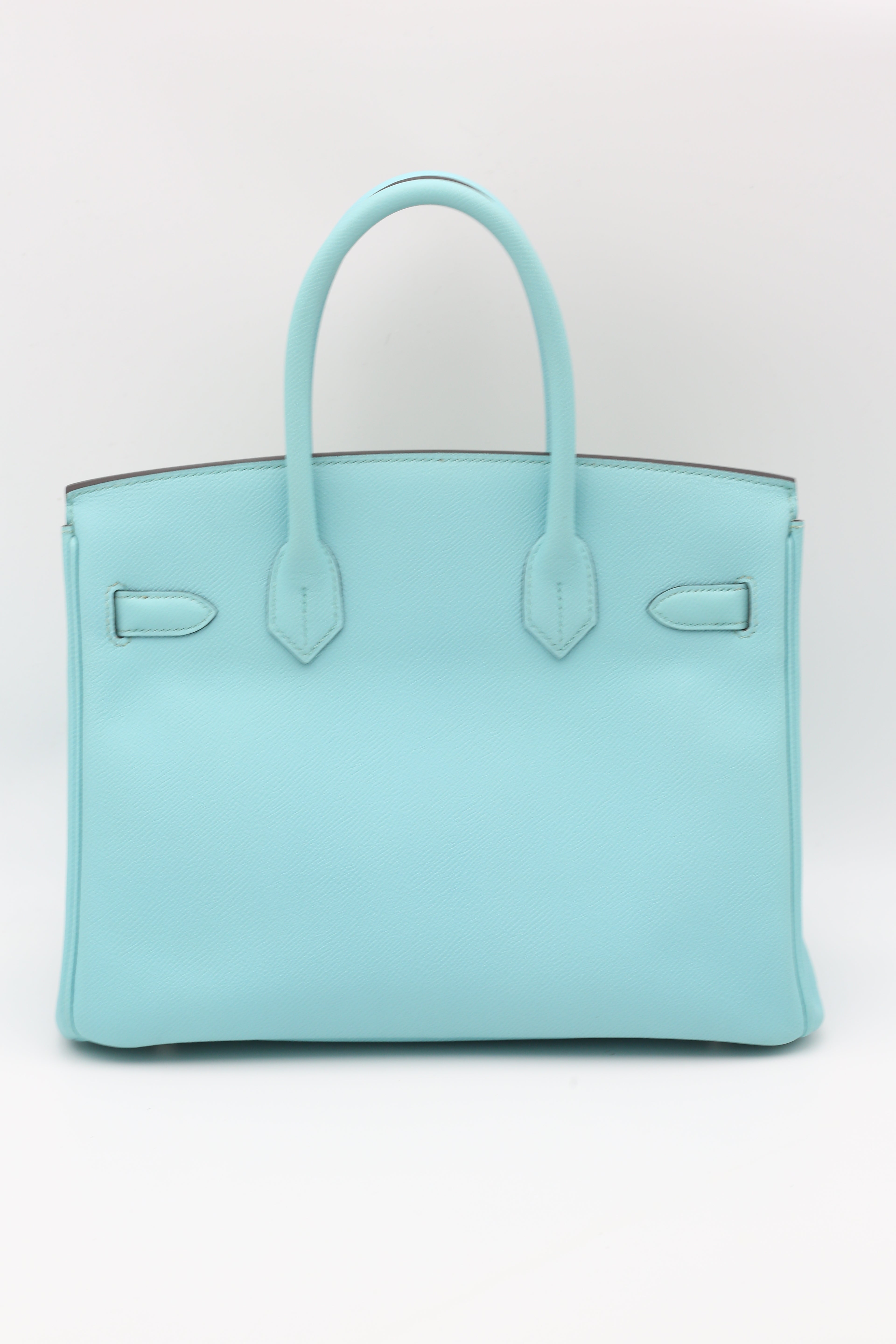 HERMÈS BIRKIN30 MACARON BLUE EPSOM SILVER HARDWARE T STAMP
