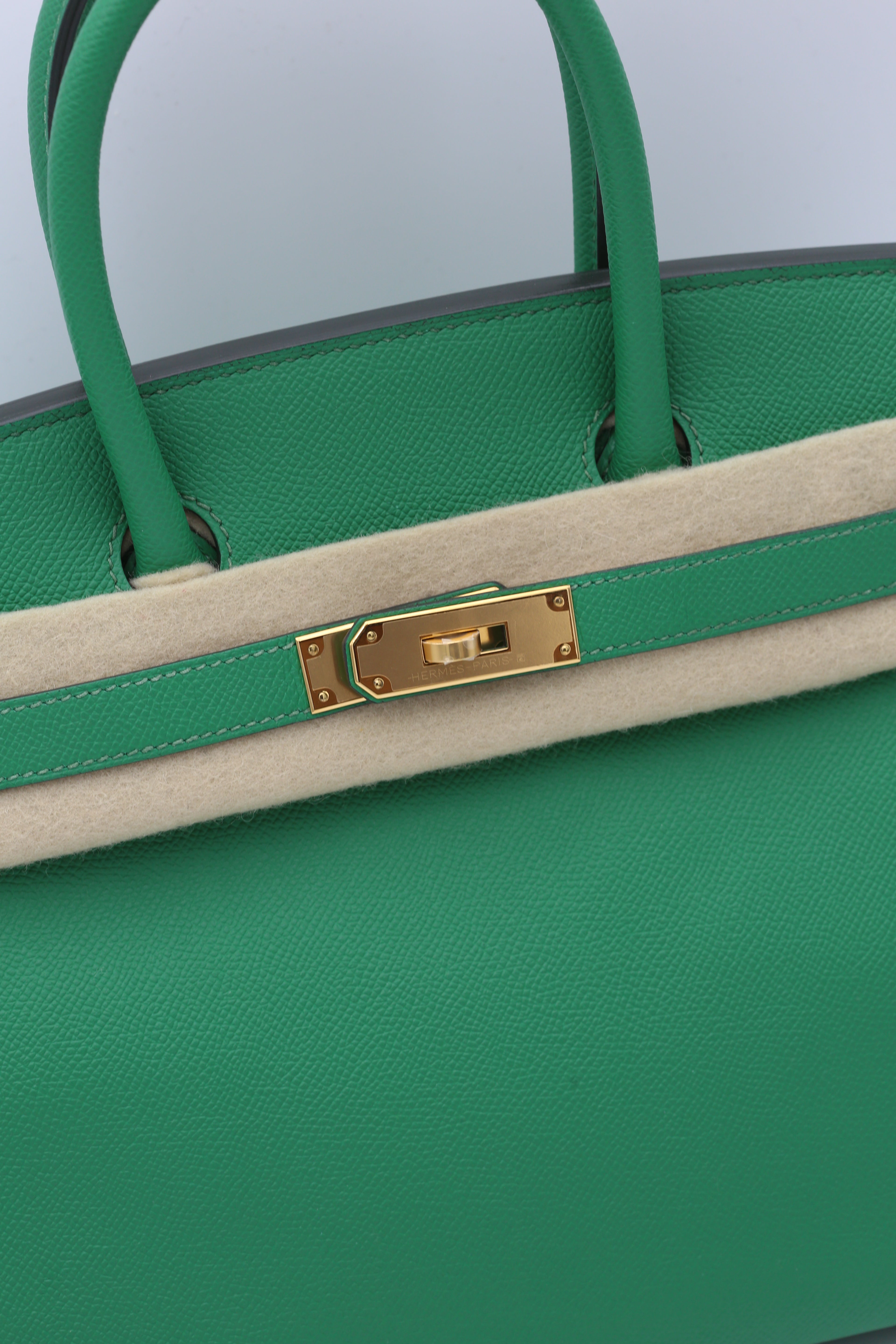HERMÈS BIRKIN30 BAMBOO GREEN EPSOM GOLD HARDWARE D STAMP
