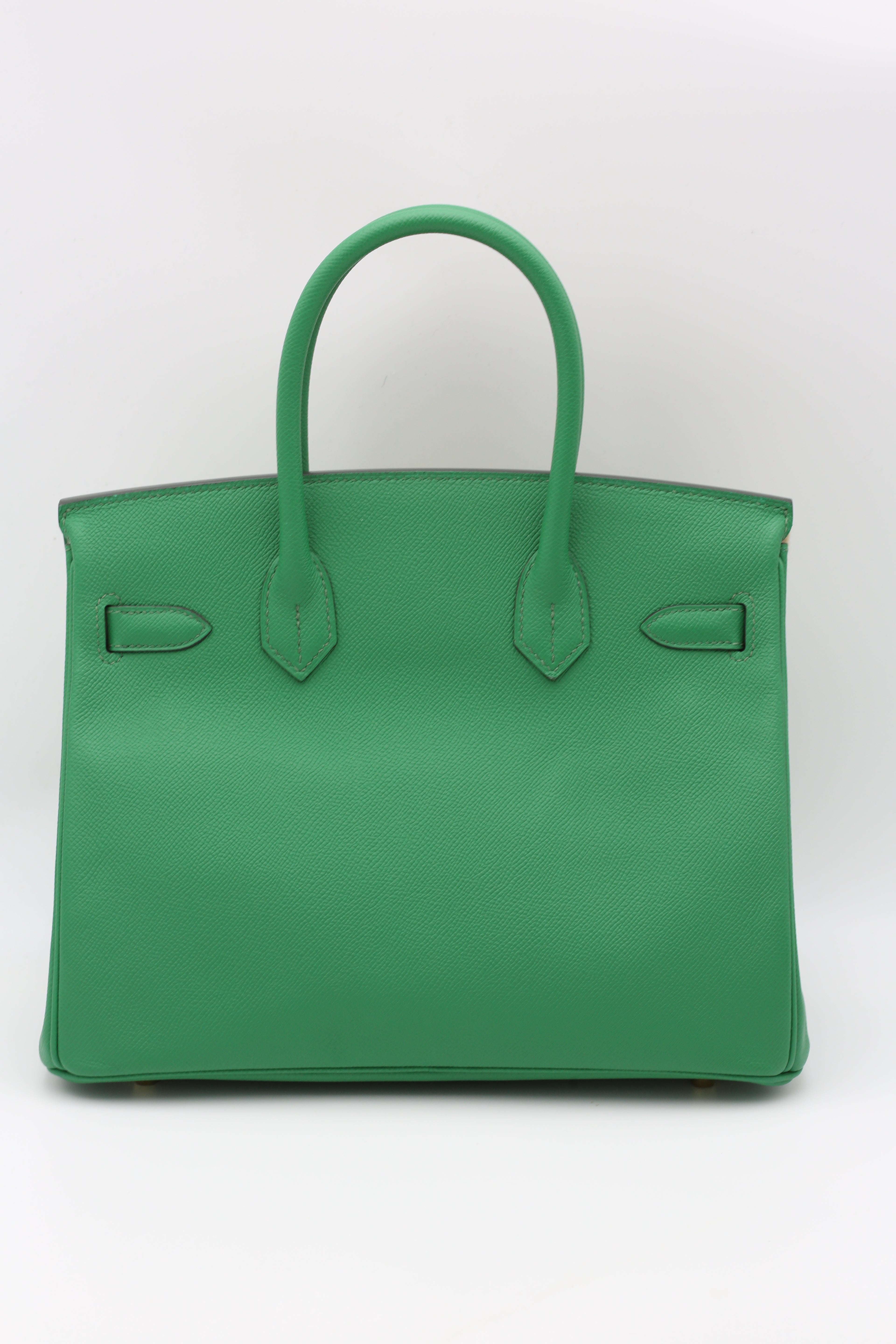 HERMÈS BIRKIN30 BAMBOO GREEN EPSOM GOLD HARDWARE D STAMP