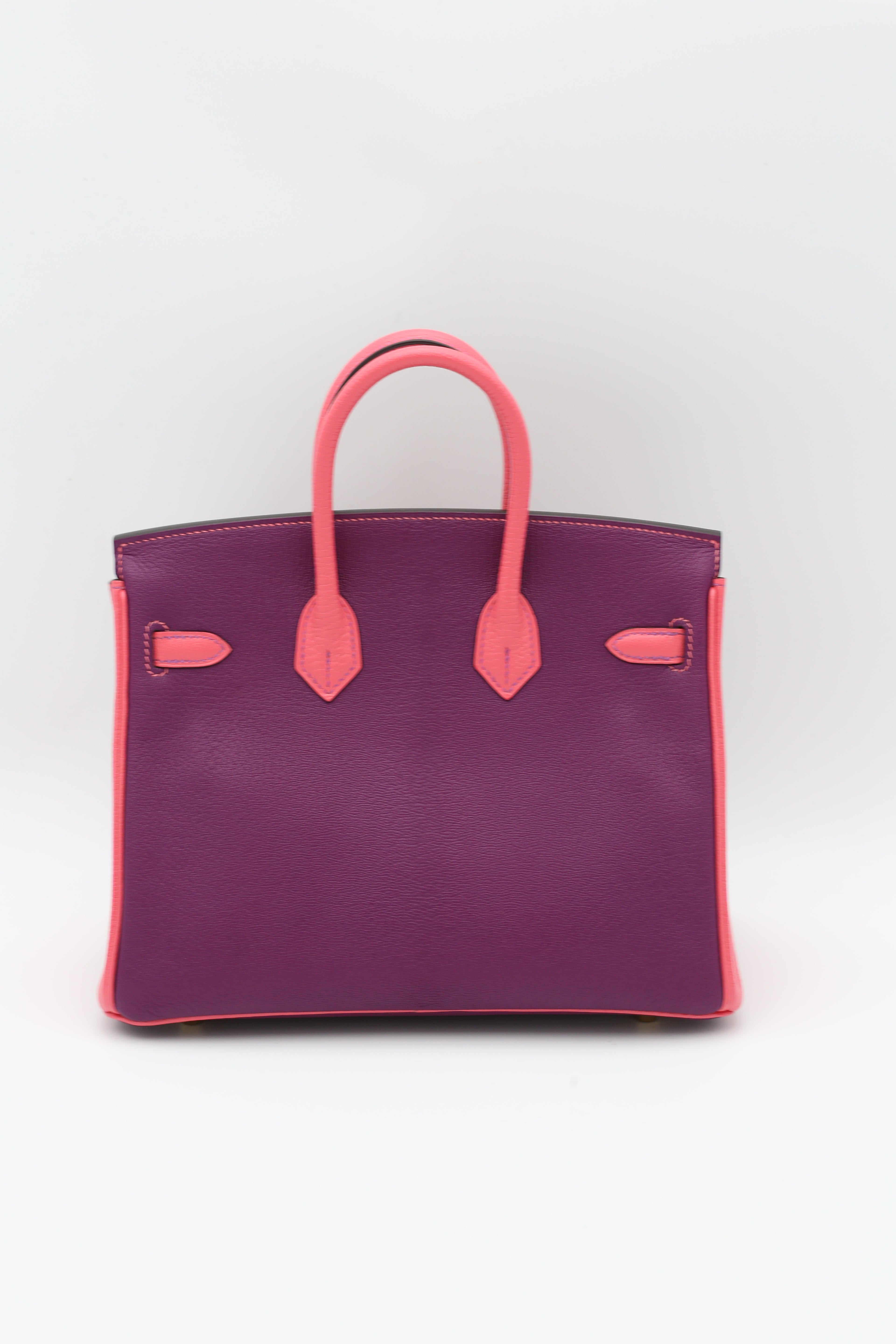 HERMÈS BIRKIN25 ANEMONE/ROSE ALAZEE CHEVRE Y STAMP