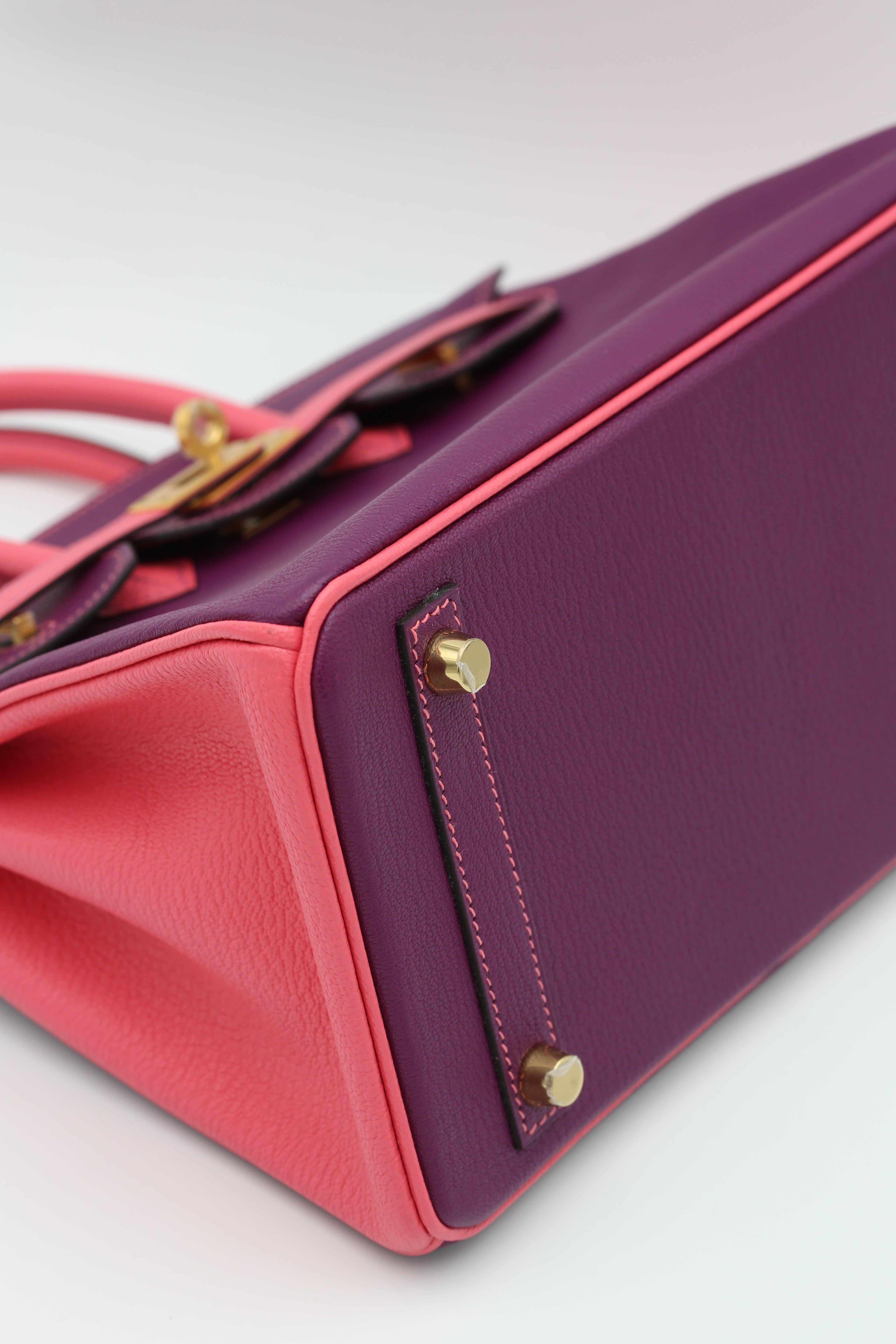 HERMÈS BIRKIN25 ANEMONE/ROSE ALAZEE CHEVRE Y STAMP