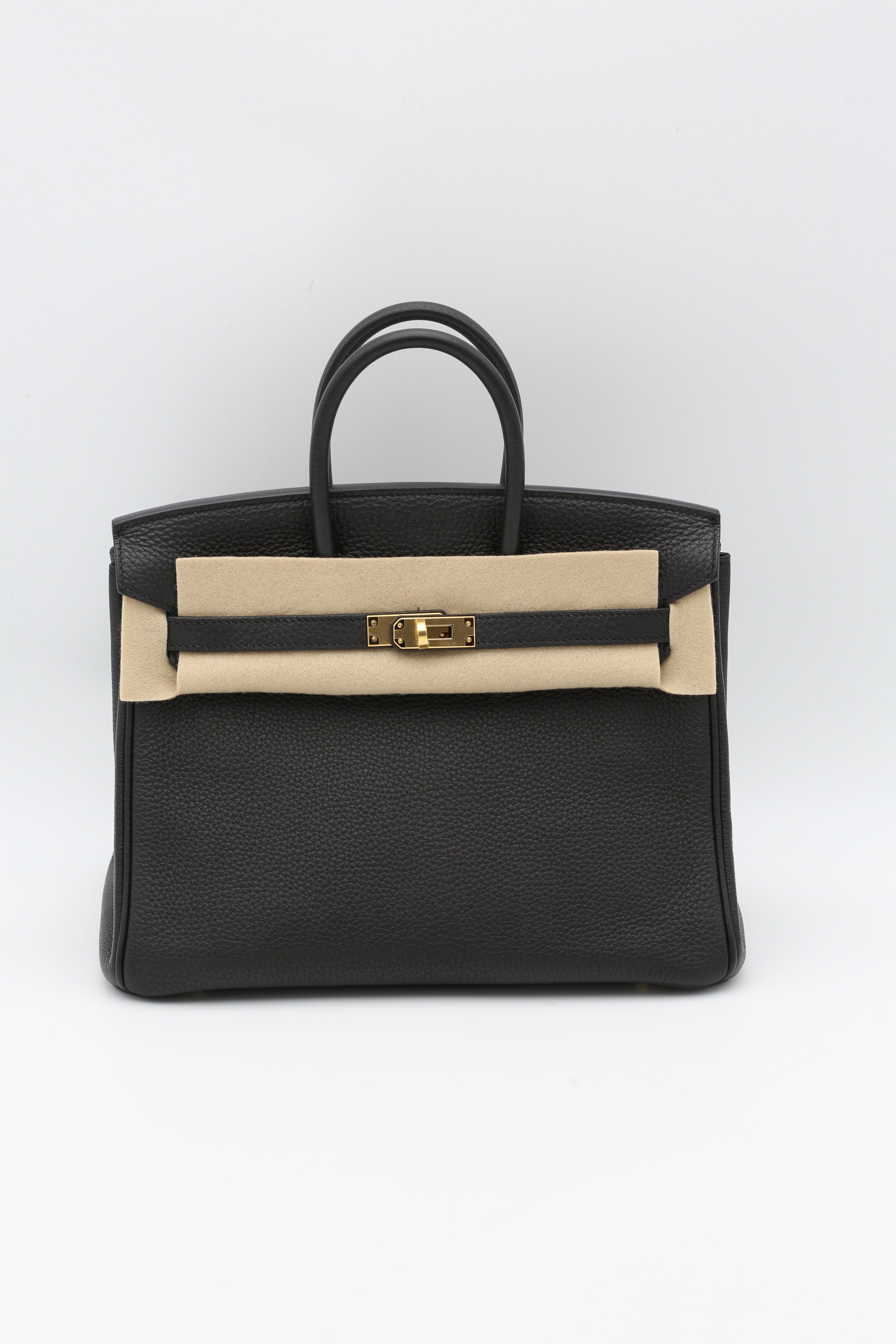 HERMÈS BIRKIN25 NOIR TOGO GOLD HARDWARE Y STAMP