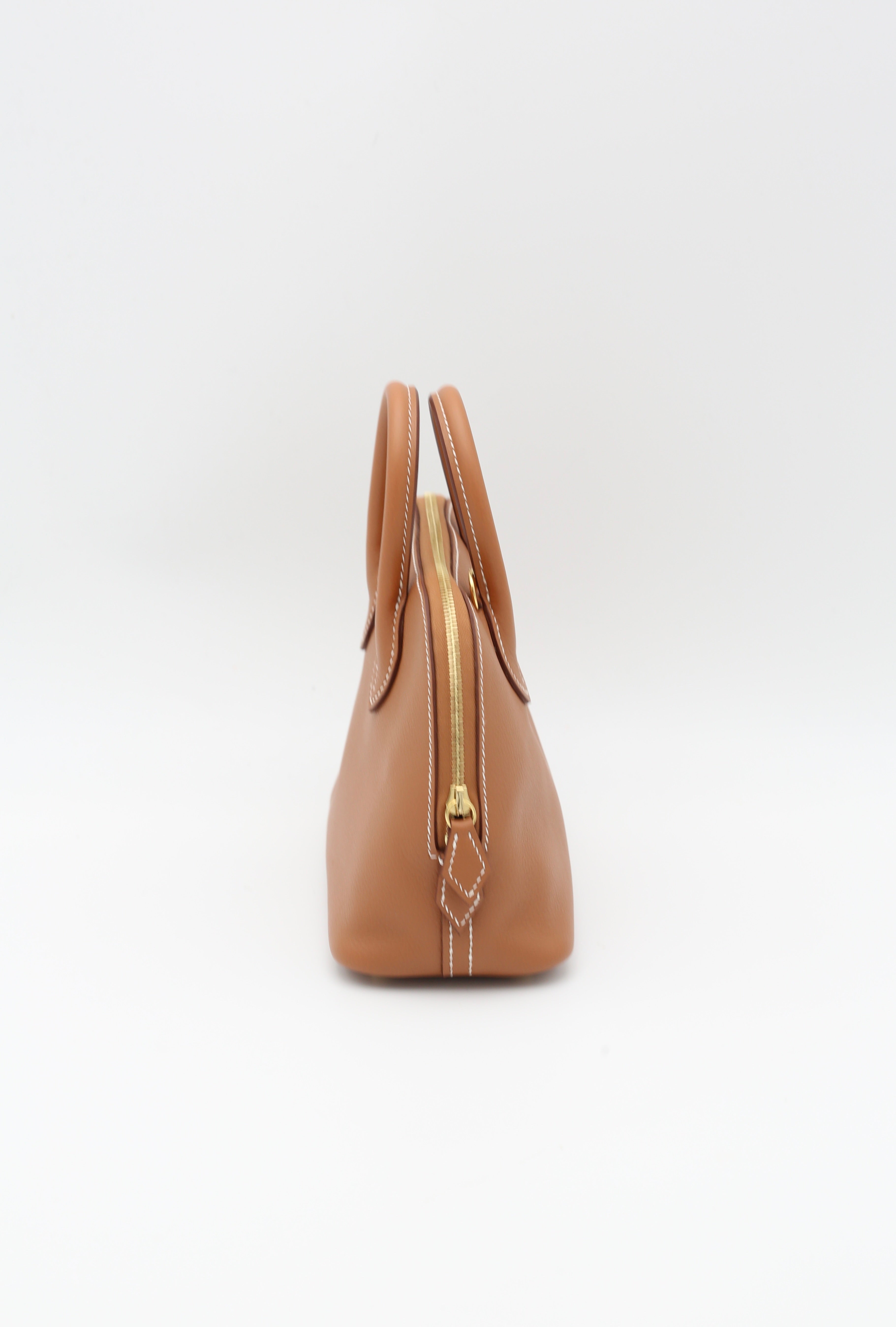HERMÈS MINI BOLIDE GOLD EVERCOLOR GOLD HARDWARE K STAMP
