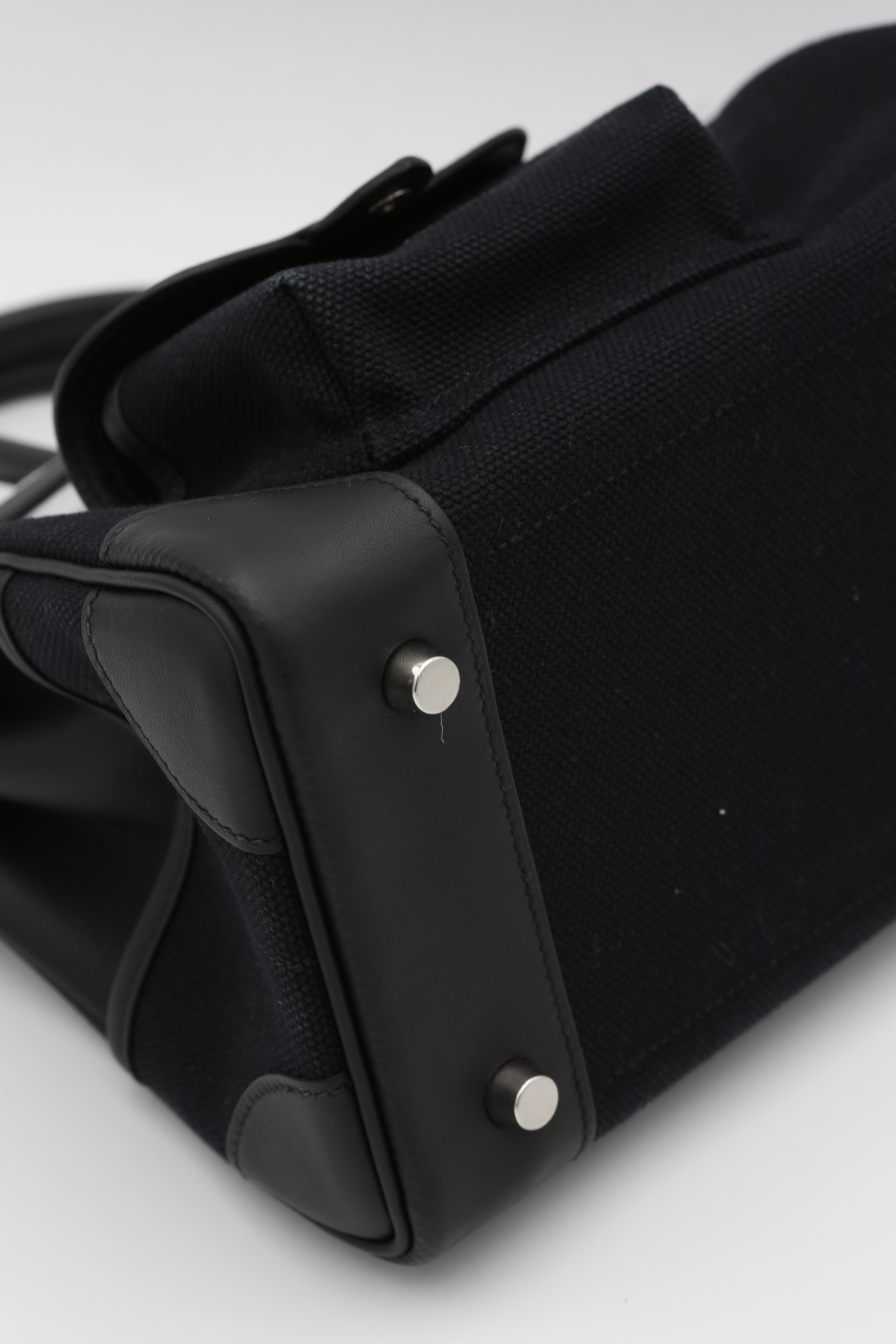 HERMÈS BIRKIN25 CARGO BLACK SILVER HARDWARE U STAMP