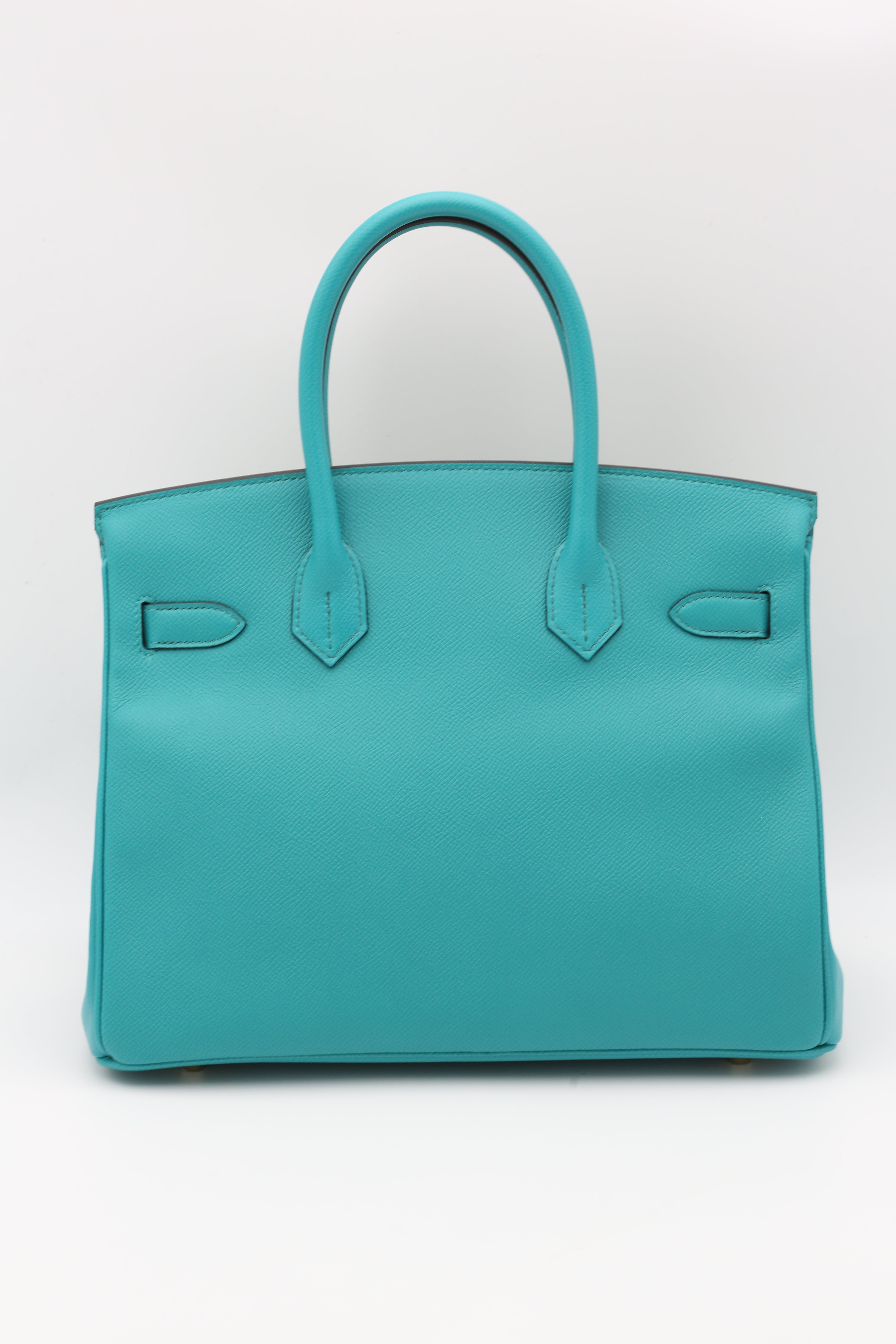 HERMÈS BIRKIN30 BLEU PATON EPSOM GOLD HARDWARE A STAMP
