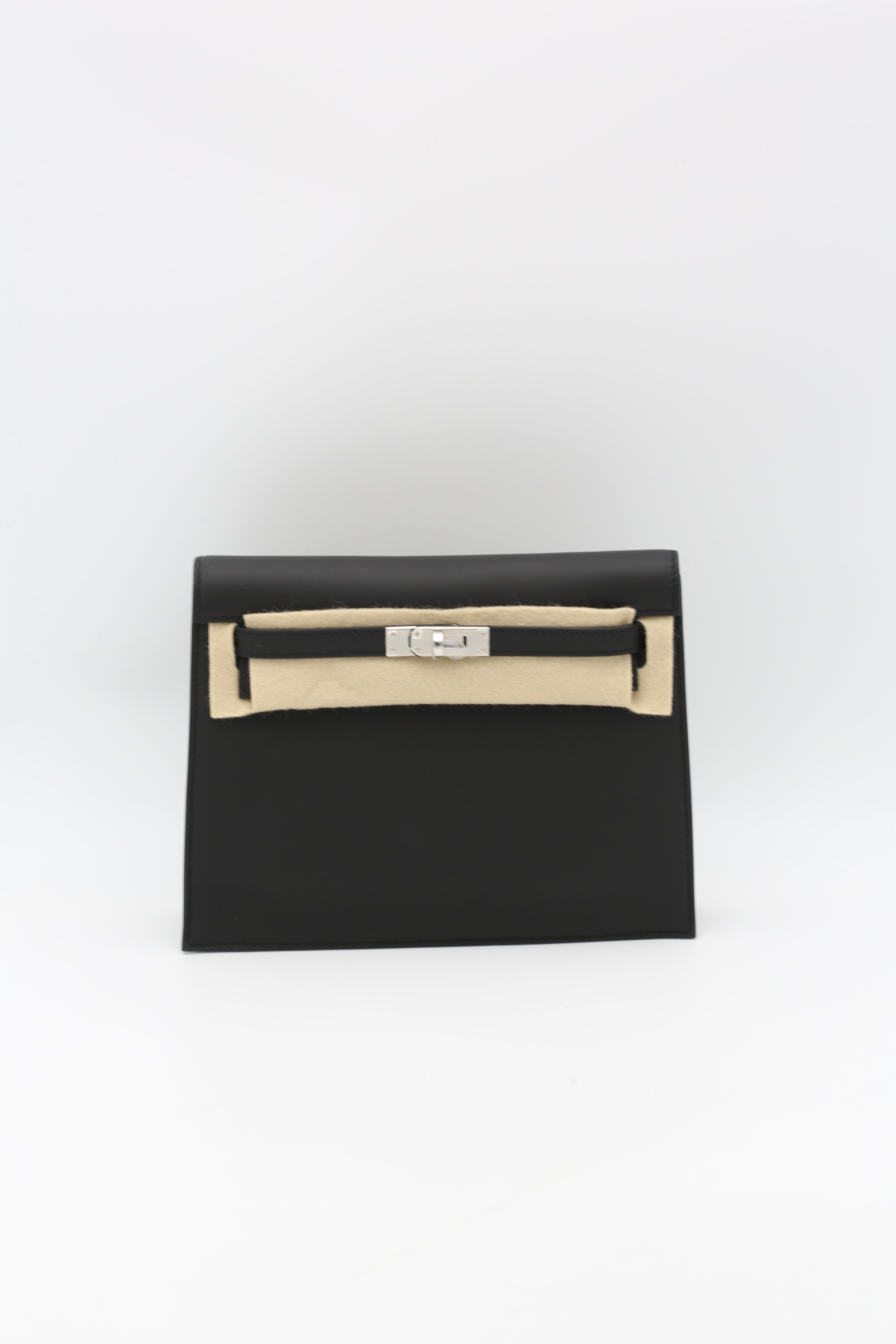 HERMÈS KELLY DANSE NOIR SWIFT SILVER HARDWARE G STAMP