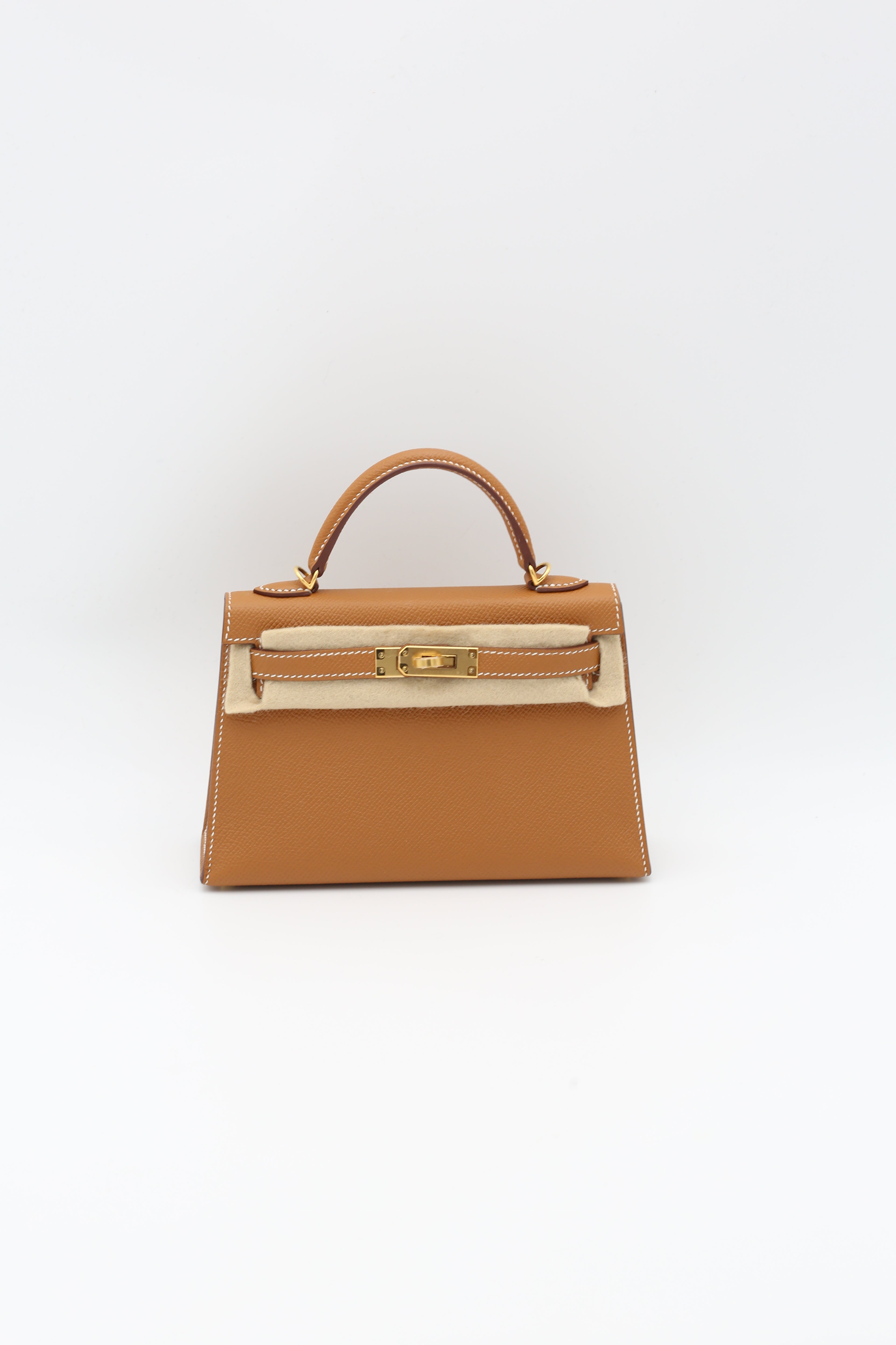 HERMÈS MINI KELLY GOLD EPSOM GOLD HARDWARE Y STAMP
