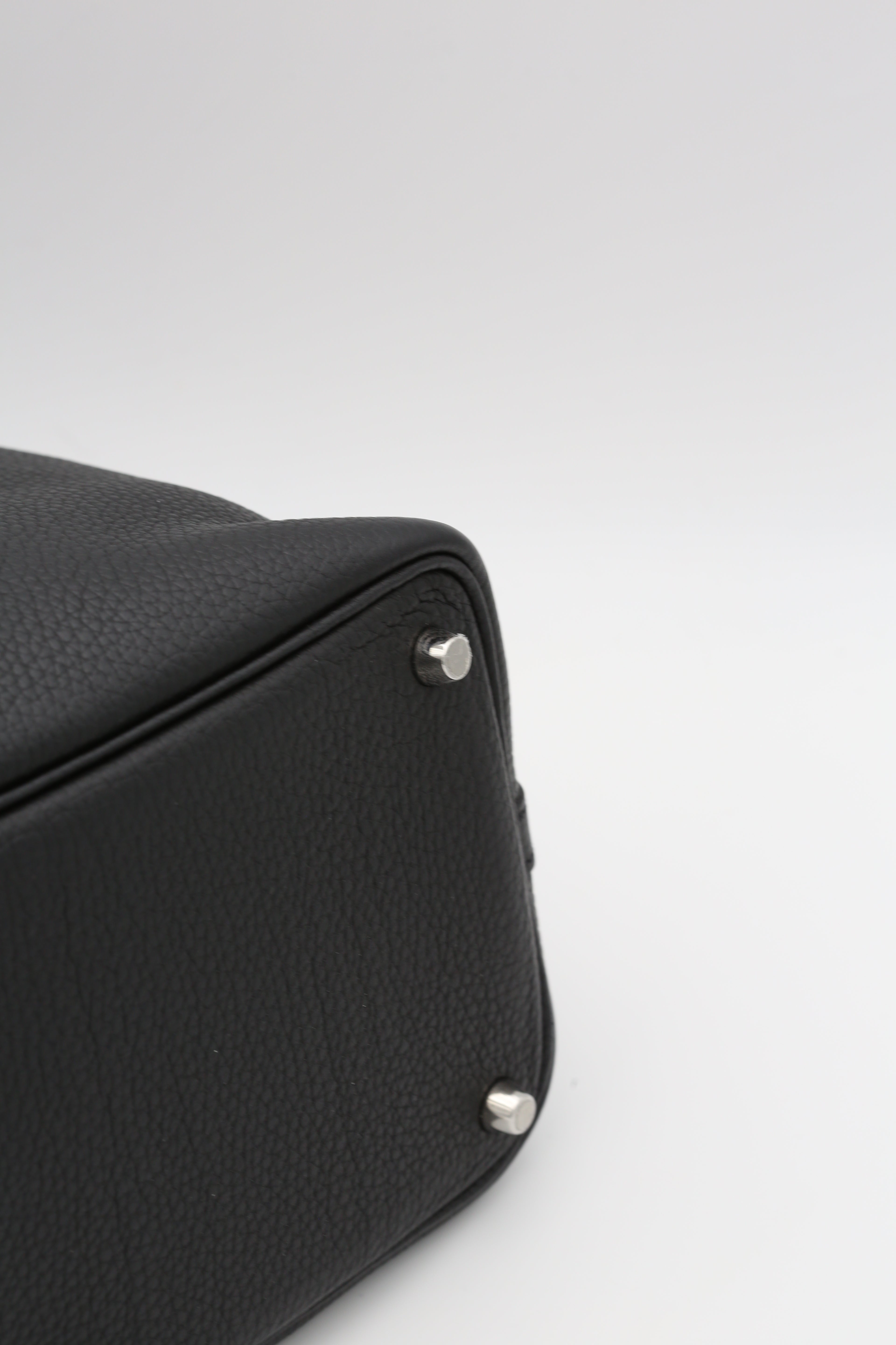 HERMÈS PICOTIN18 NOIR TOGO SILVER HARDWARE Z STAMP