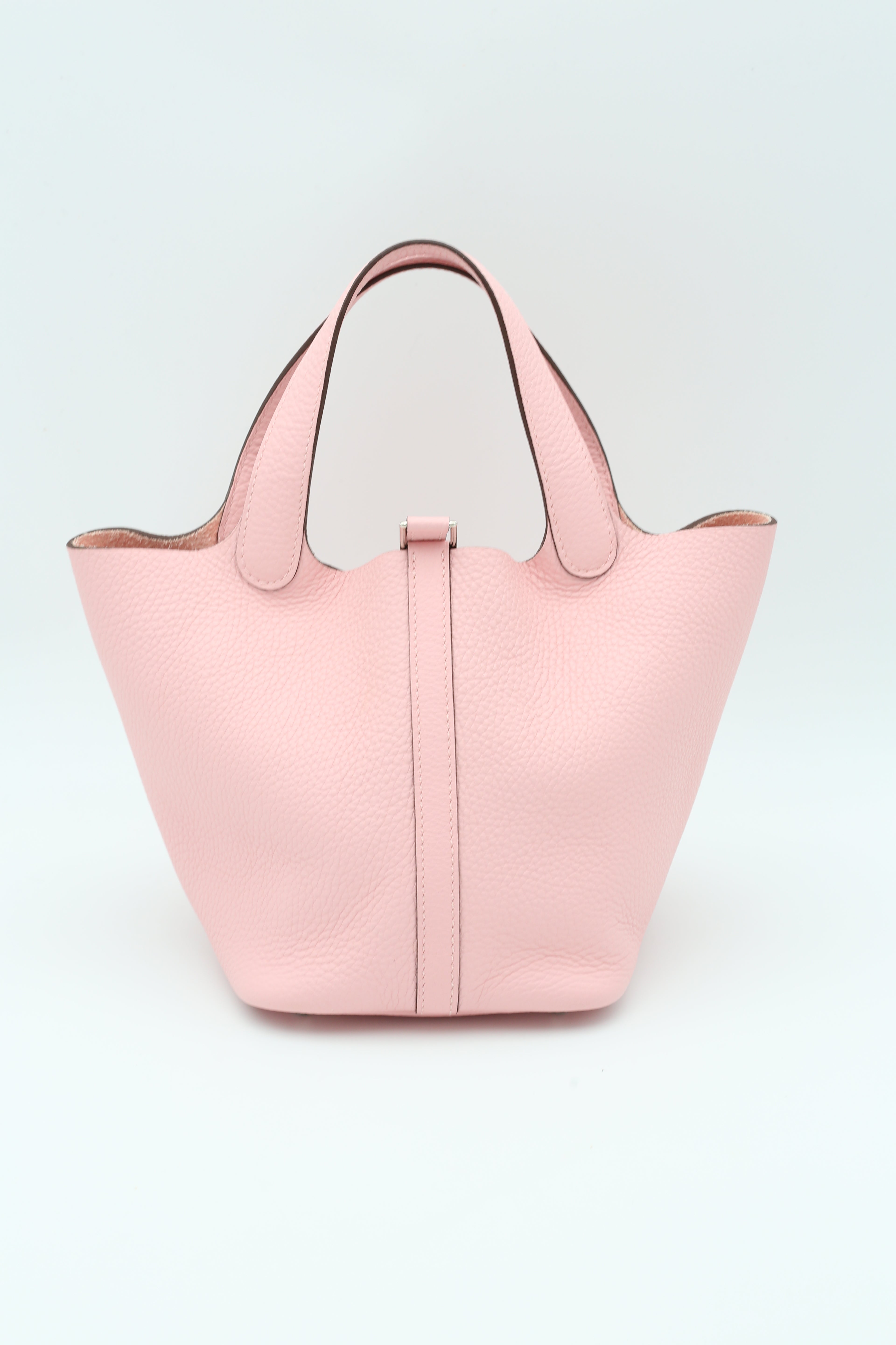 HERMÈS PICOTIN18 ROSE SAKURA SILVER HARDWARE B STAMP