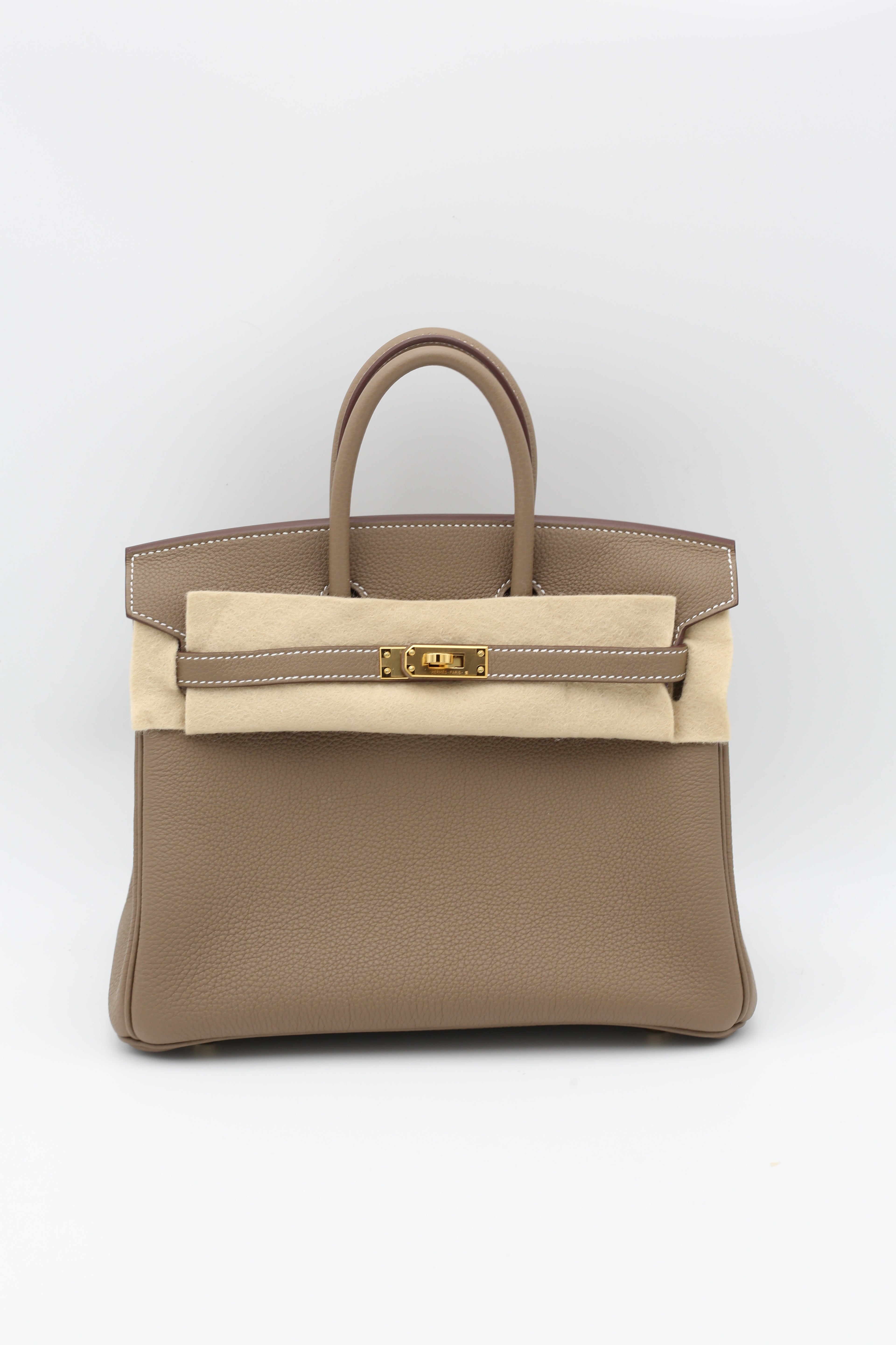 HERMÈS BIRKIN25 ETOUPE TOGO GOLD HARDWARE W STAMP