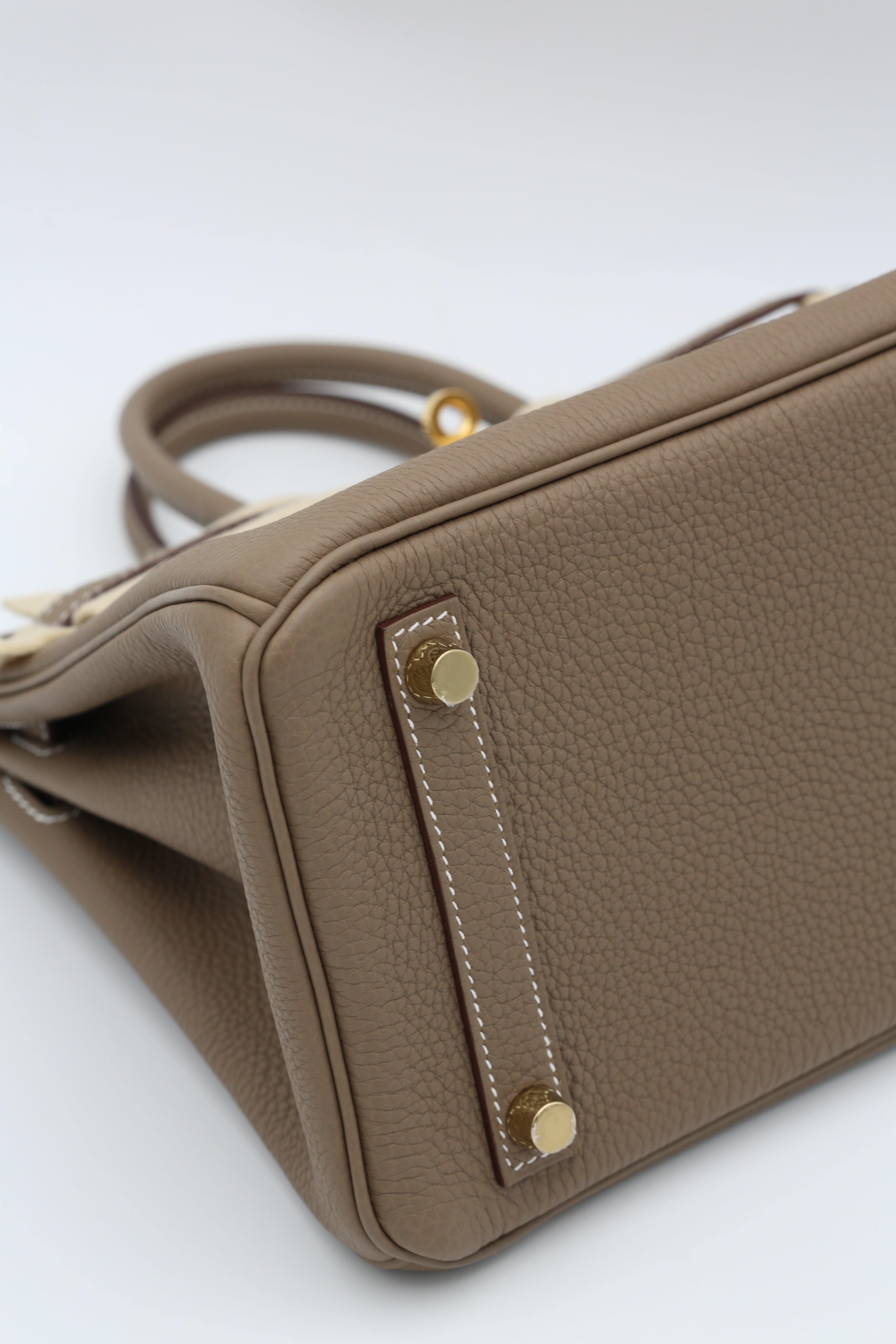 HERMÈS BIRKIN25 ETOUPE TOGO GOLD HARDWARE W STAMP