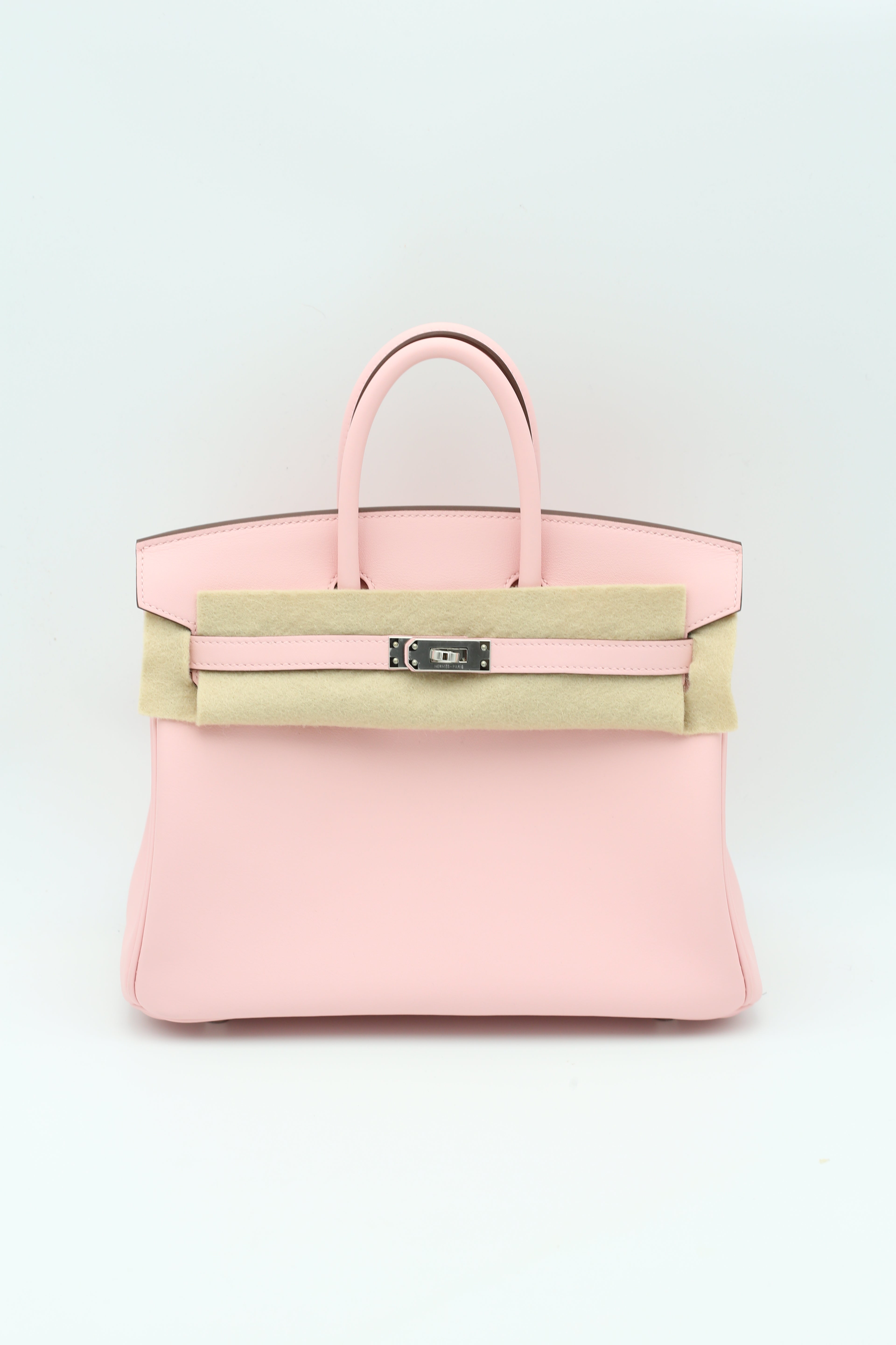 HERMÈS BIRKIN25 ROSE SAKURA SWIFT SILVER HARDWARE G STAMP