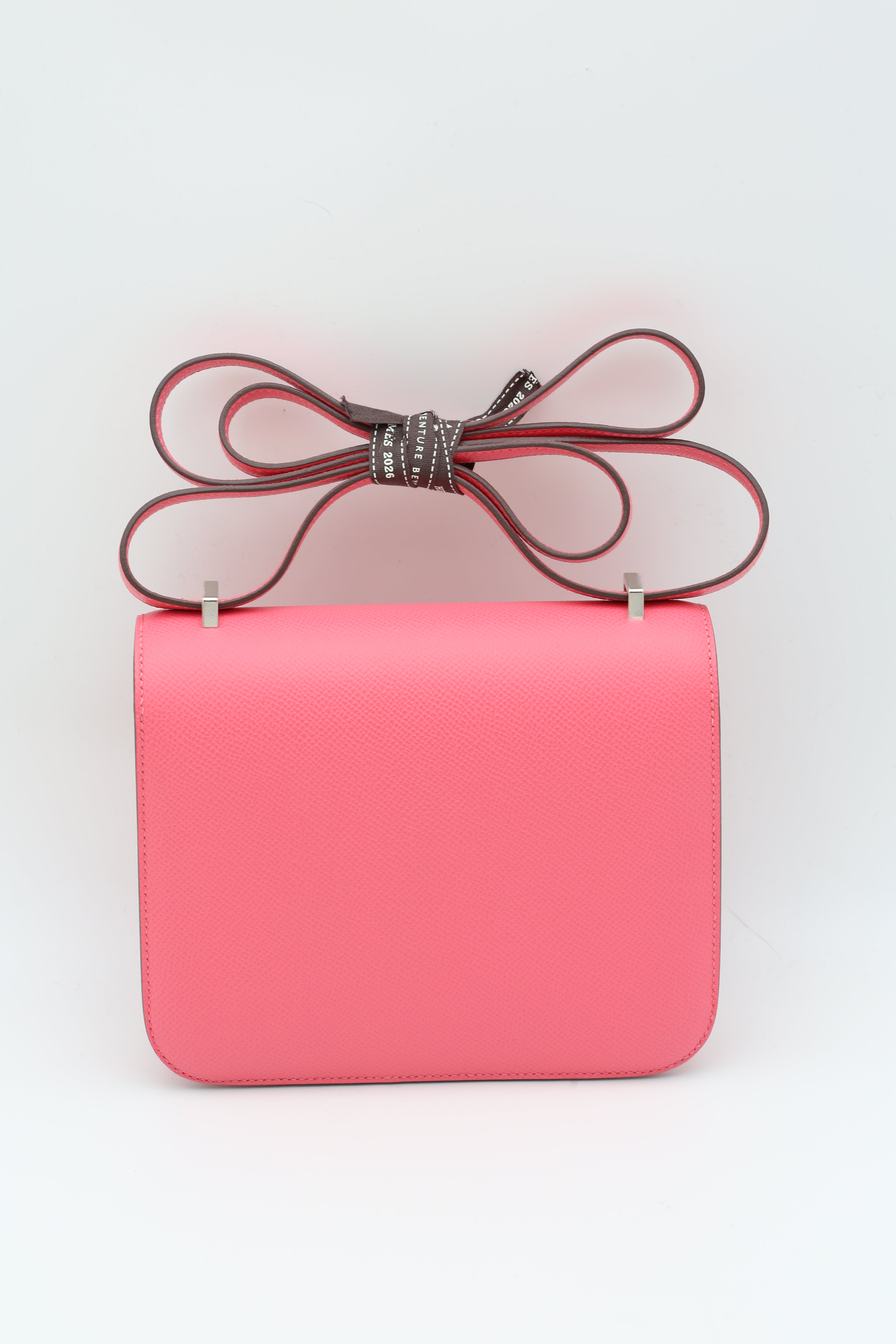 HERMÈS CONSTANCE19 ROSE AZALEE EPSOM SILVER HARDWARE W STAMP