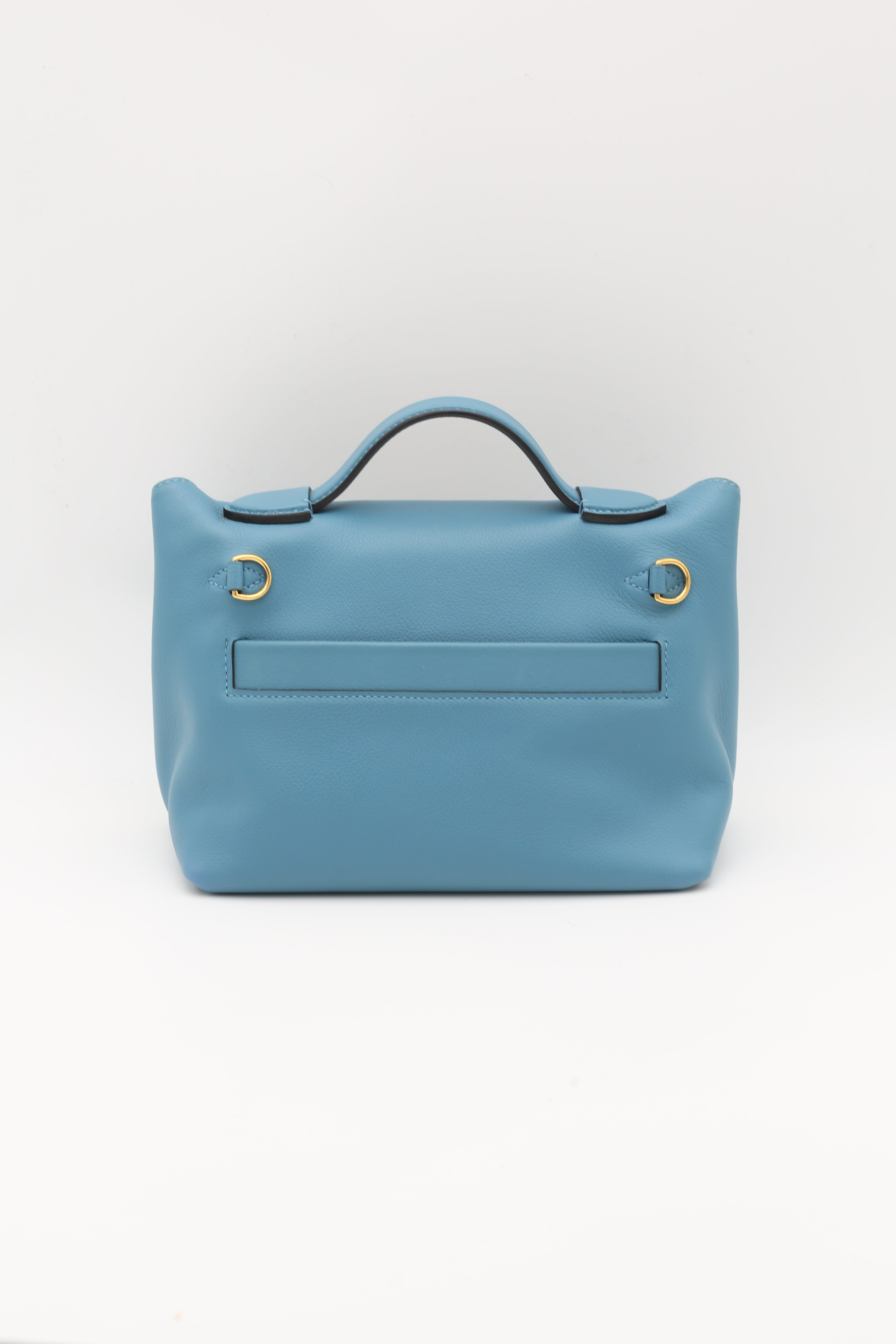 HERMÈS MINI2424 BLUE JEANS EVERCOLOR GOLD HARDWARE B STAMP