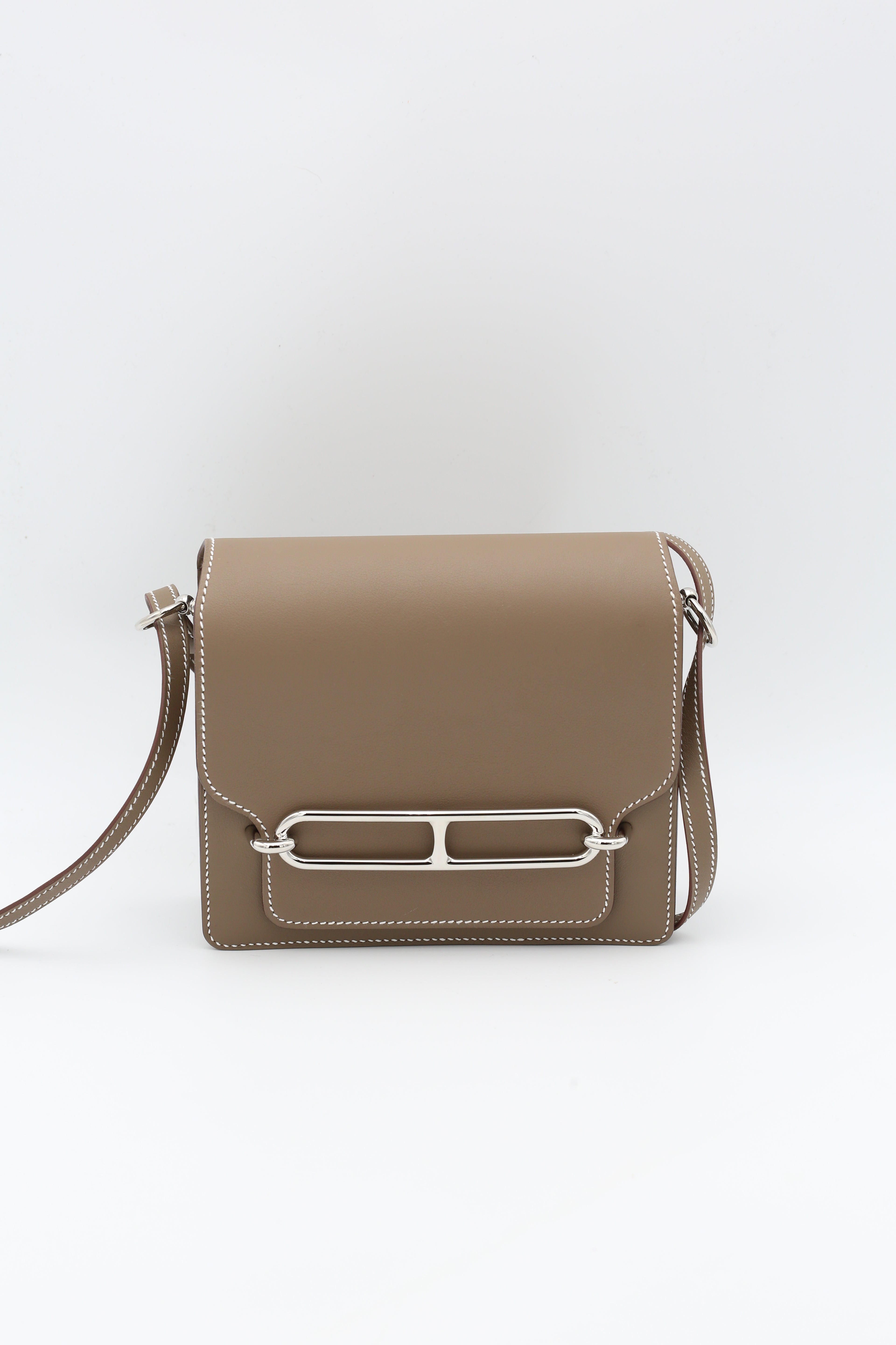 HERMÈS MINI ROULIS ETOUPE SWIFT SILVER HARDWARE U STAMP