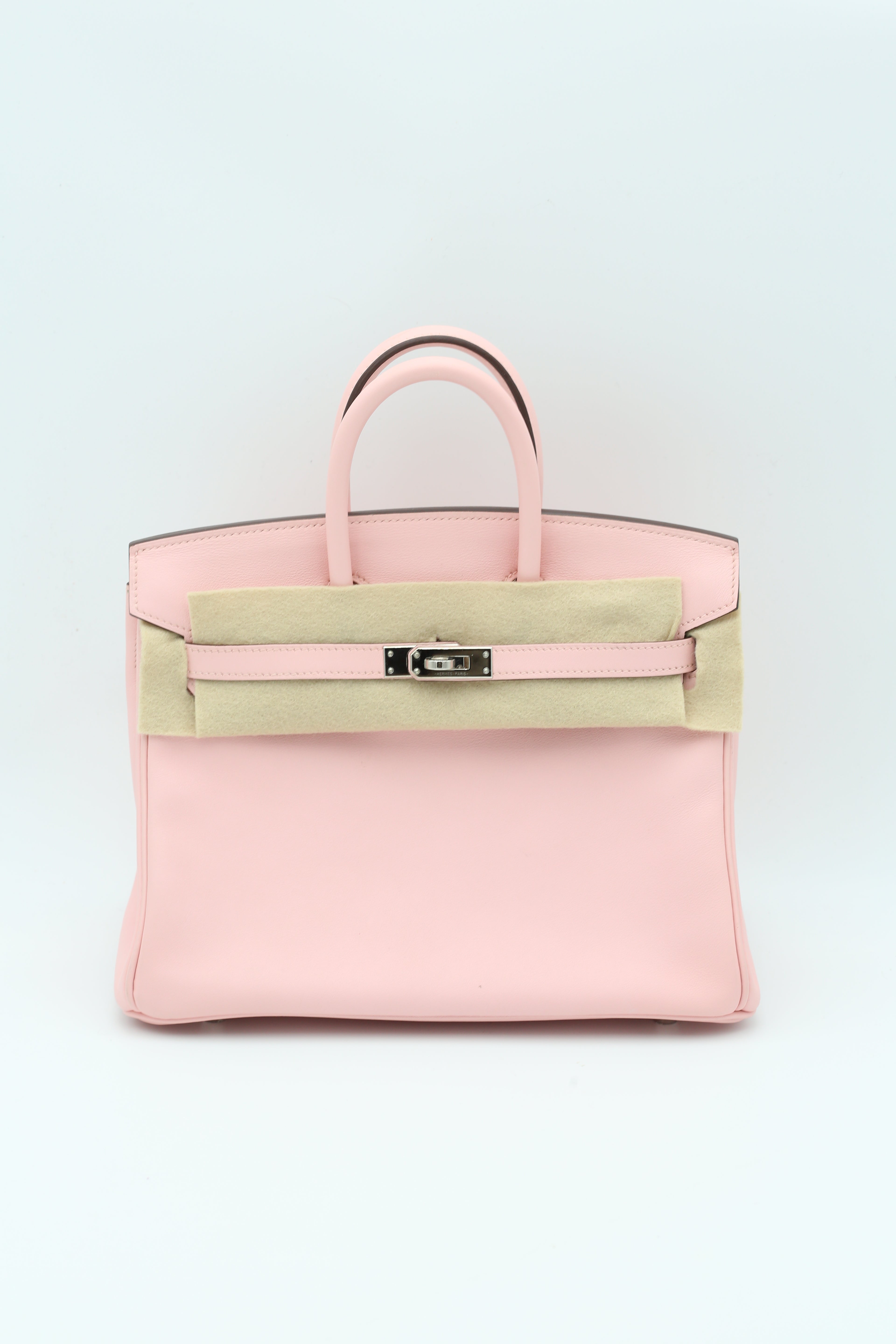 HERMÈS BIRKIN25 ROSE SAKURA SWIFT SILVER HARDWARE D STAMP