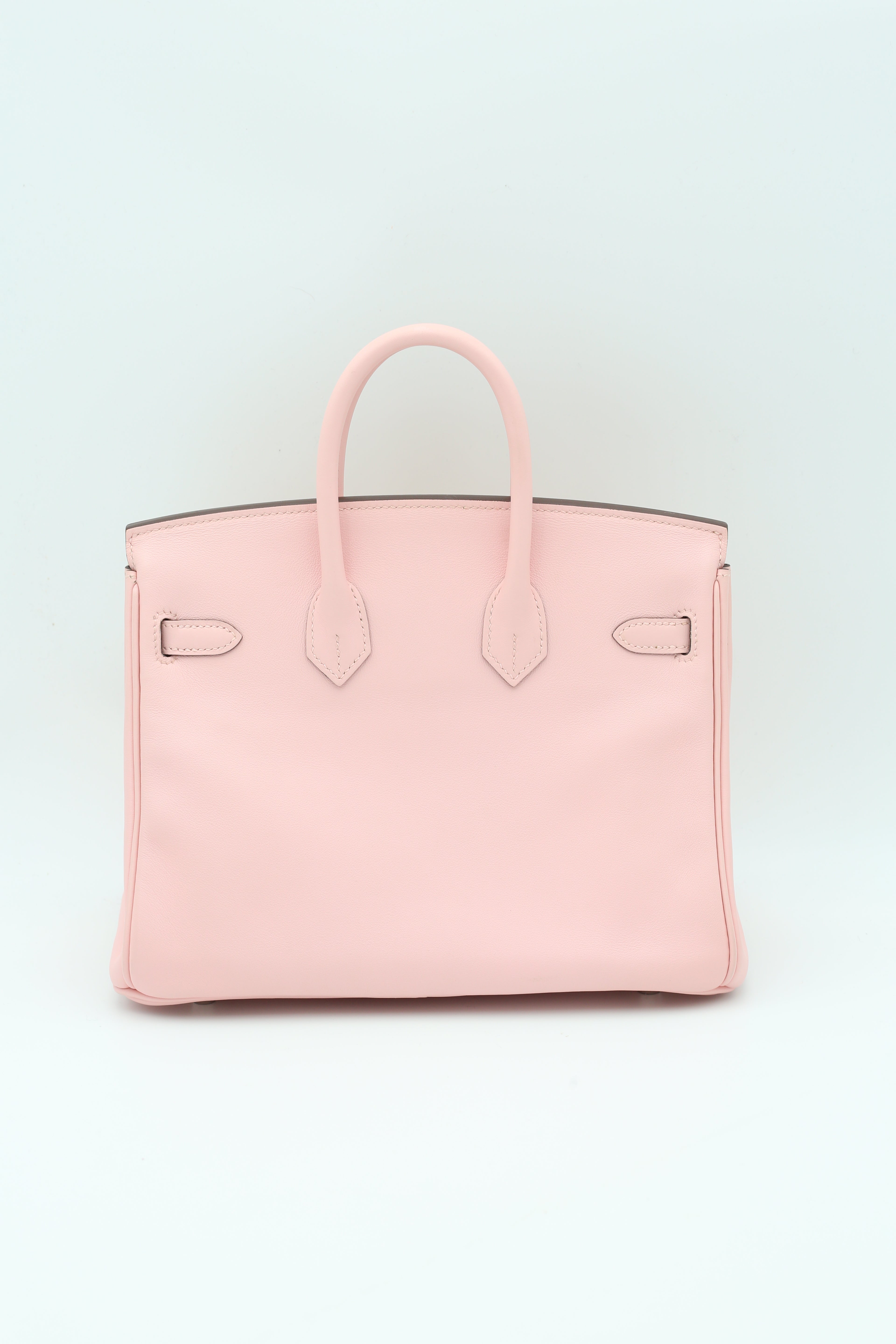 HERMÈS BIRKIN25 ROSE SAKURA SWIFT SILVER HARDWARE D STAMP