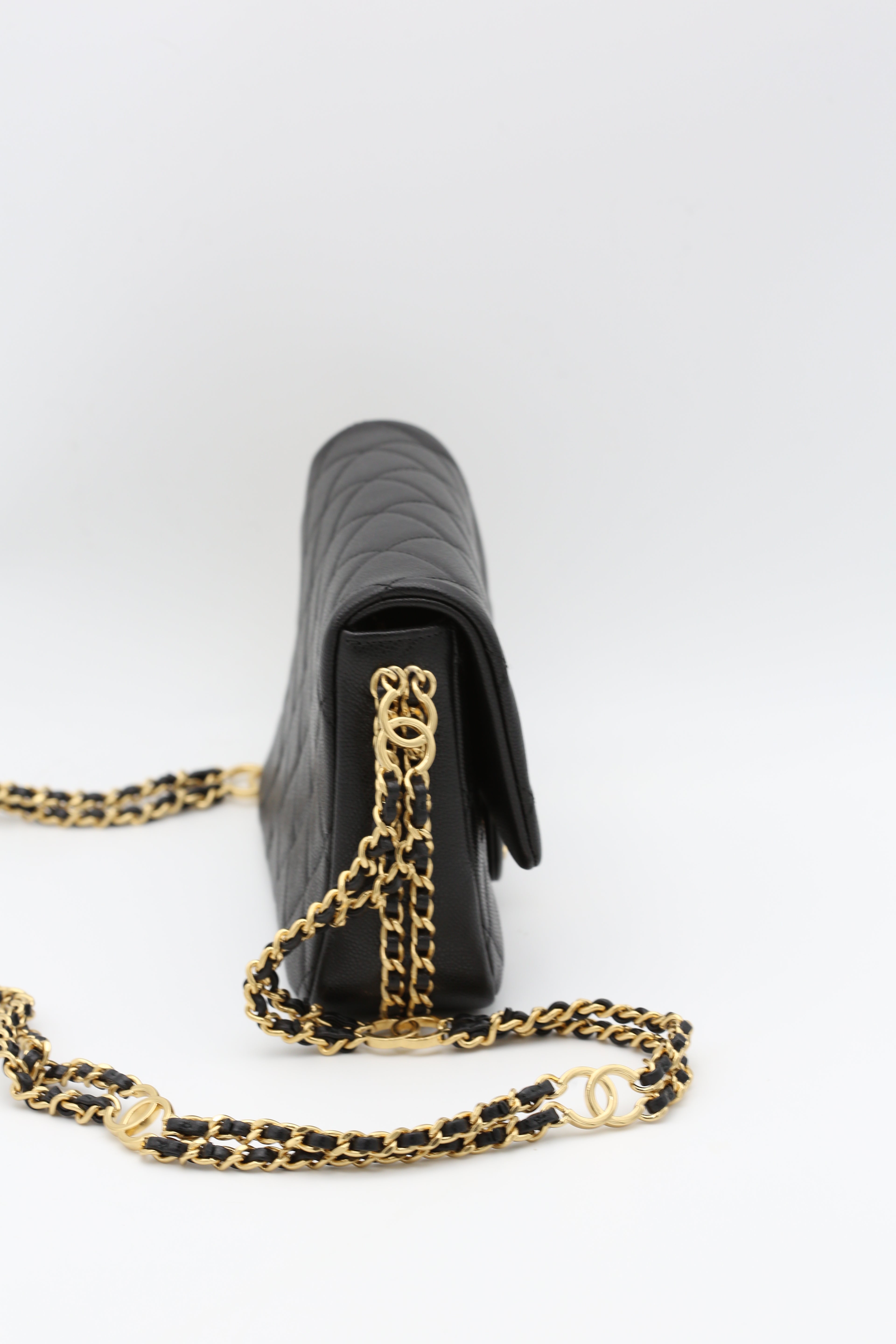 CHANEL CC LINK CHAIN FLAP BAG BLACK GOLD HARDWARE