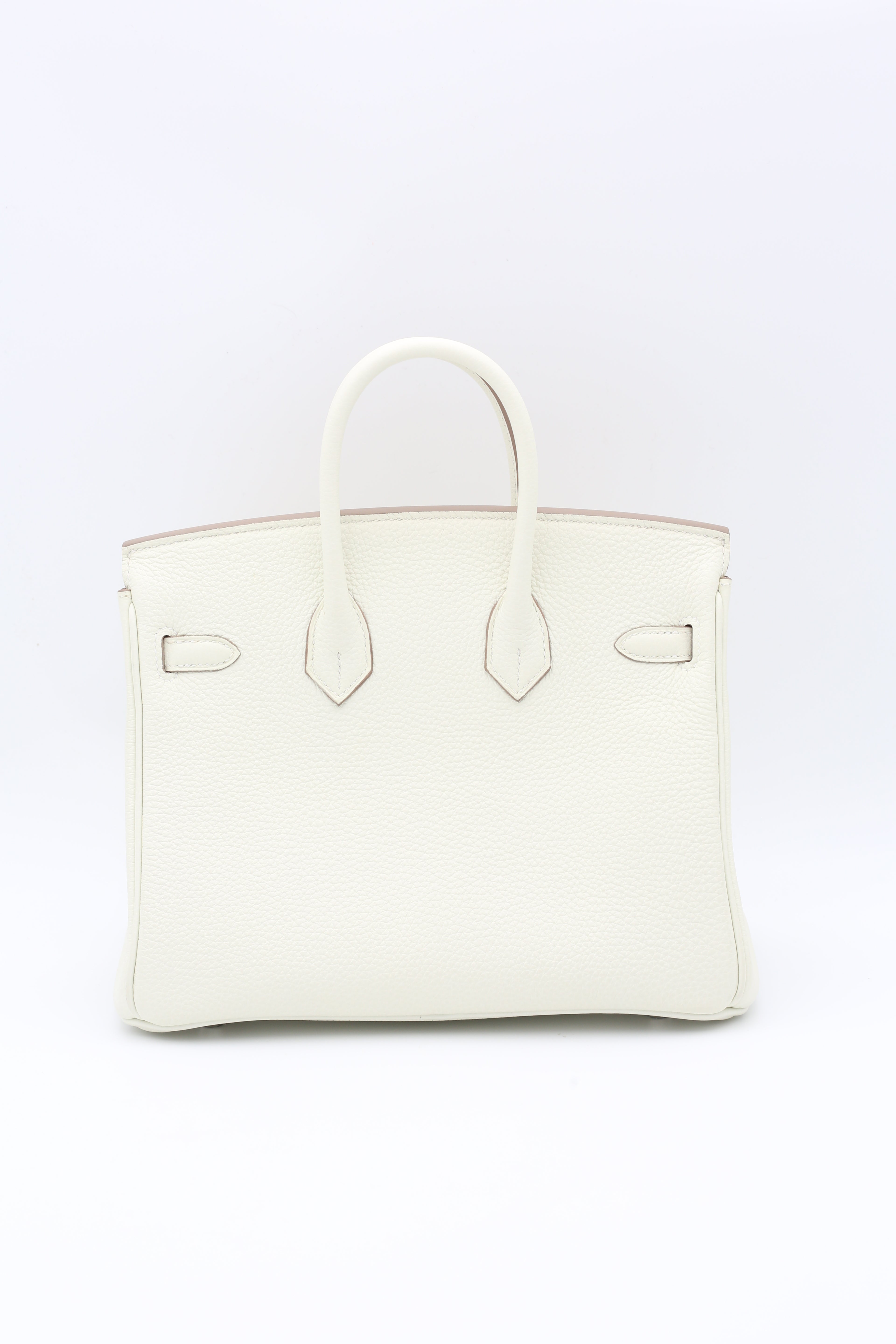 HERMÈS BIRKIN25 MUSHROOM 0T TOGO SILVER HARDWARE B STAMP