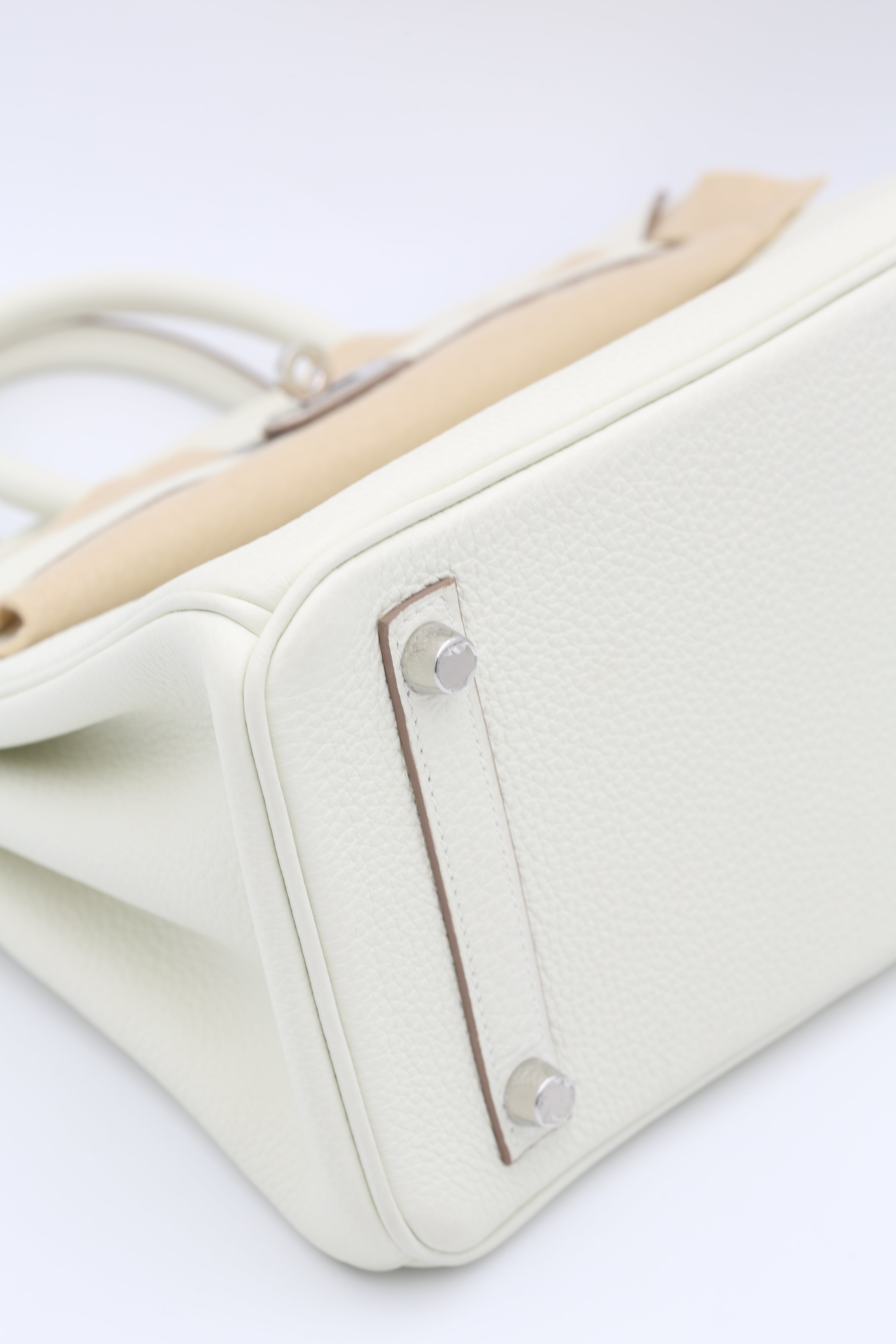 HERMÈS BIRKIN25 MUSHROOM 0T TOGO SILVER HARDWARE B STAMP