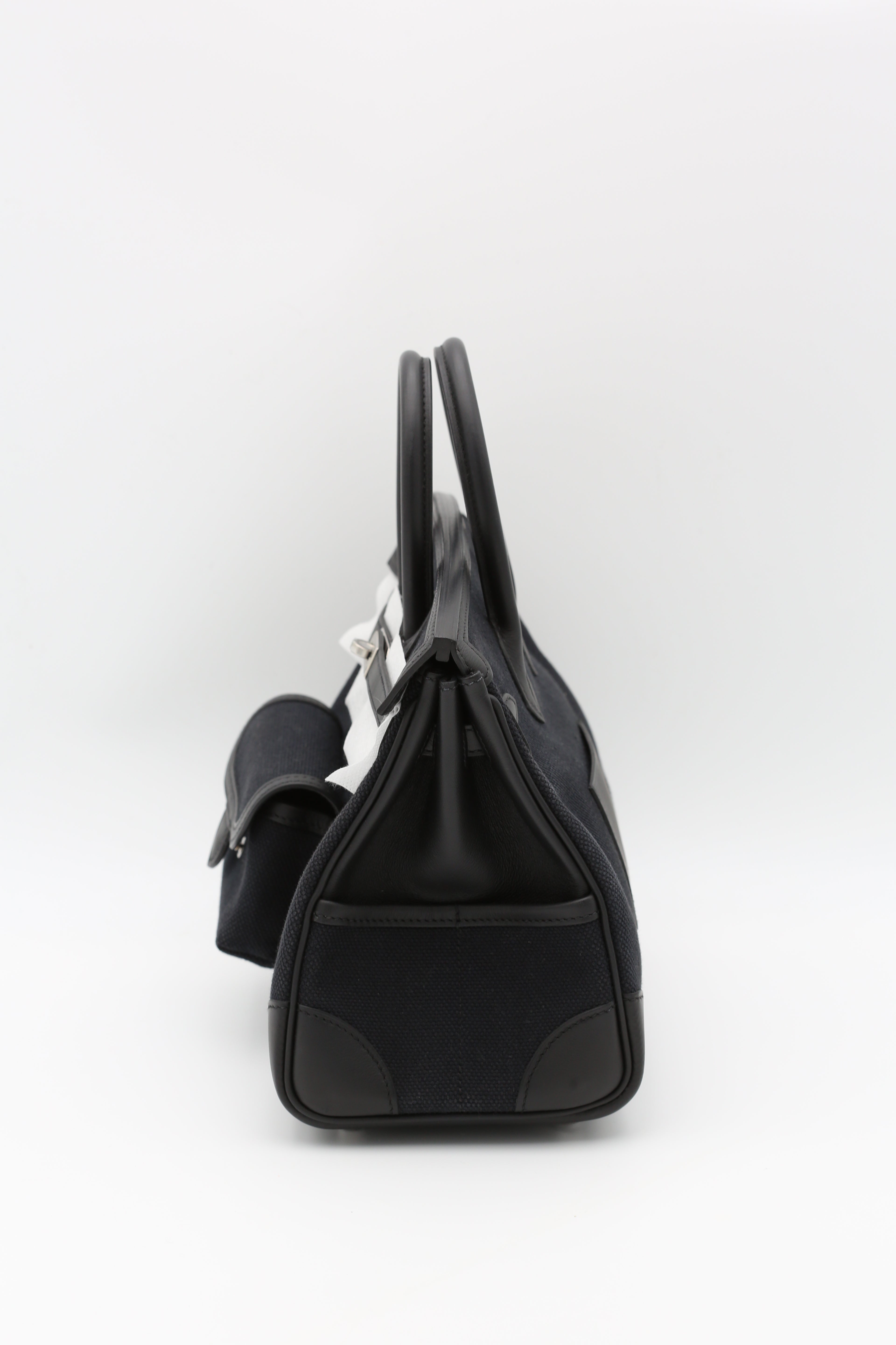 HERMÈS BIRKIN25 BLACK CARGO SILVER HARDWARE U STAMP