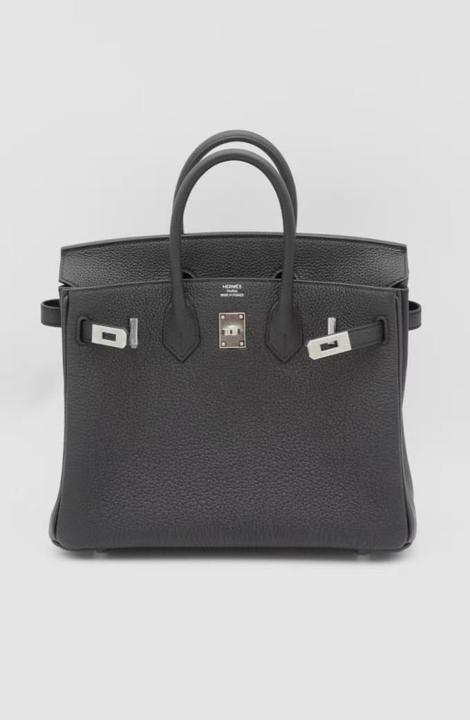 HERMÈS BIRKIN25 BLACK TOGO SILVER HARDWARE G STAMP