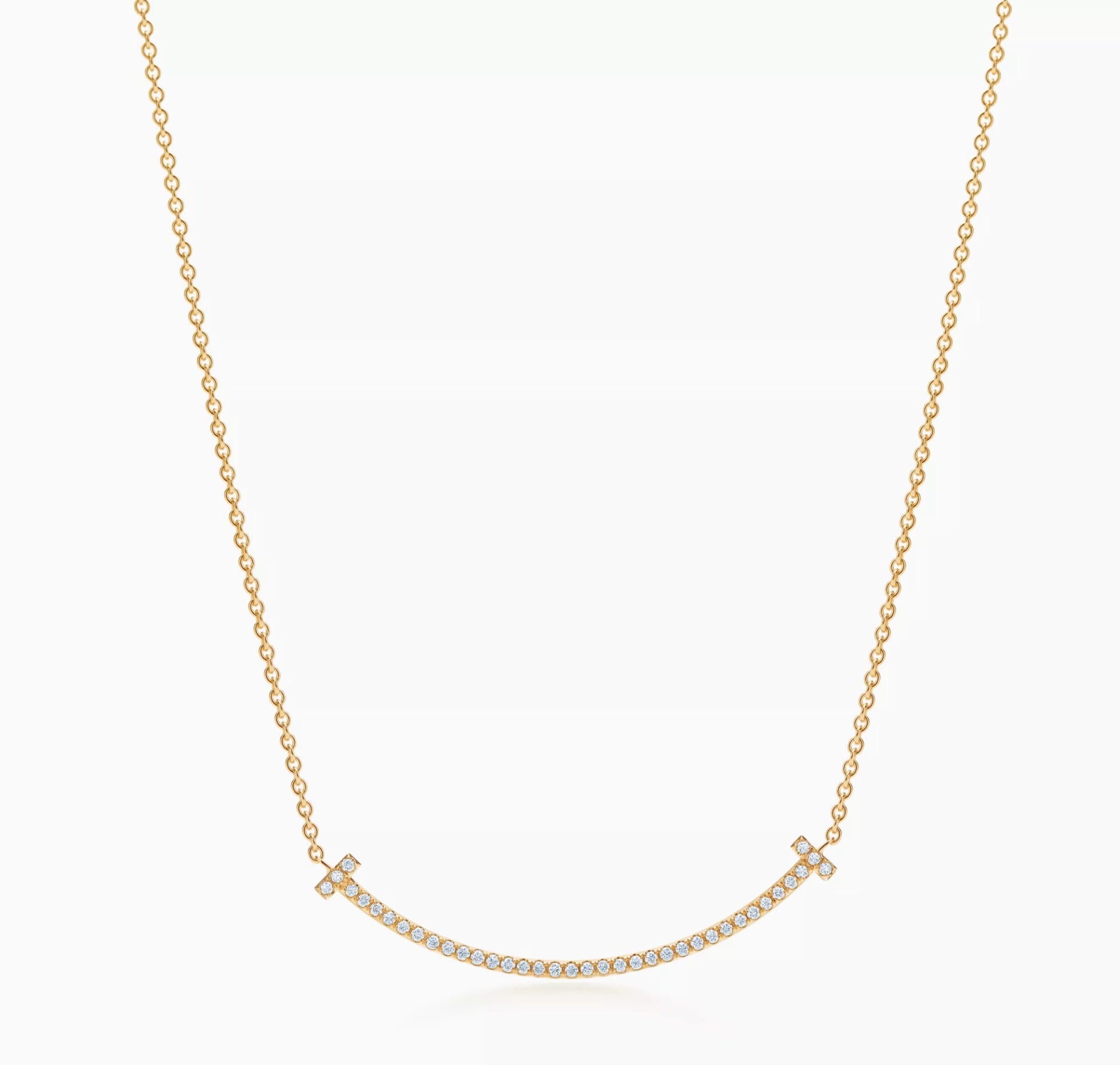 TIFFANY SMILE PENDANT IN YELLOW GOLD WITH DIAMONDS MEDIUM