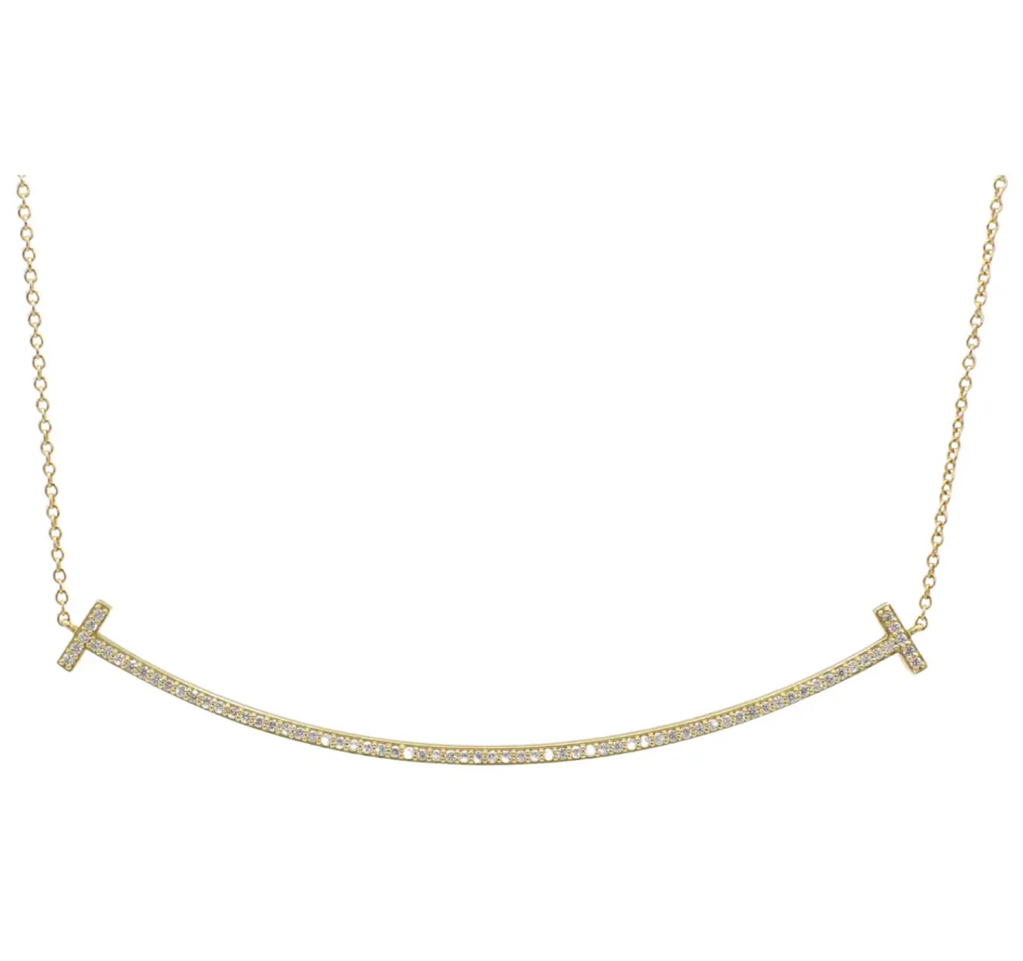TIFFANY SMILE PENDANT IN YELLOW GOLD WITH DIAMONDS LARGE
