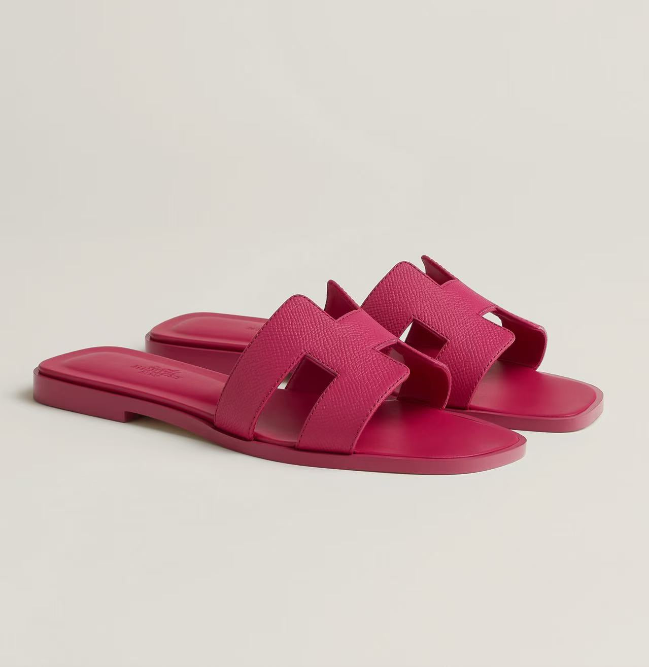 HERMÈS ORAN SANDALS ROSE BOUGAINVILLIER SIZE36