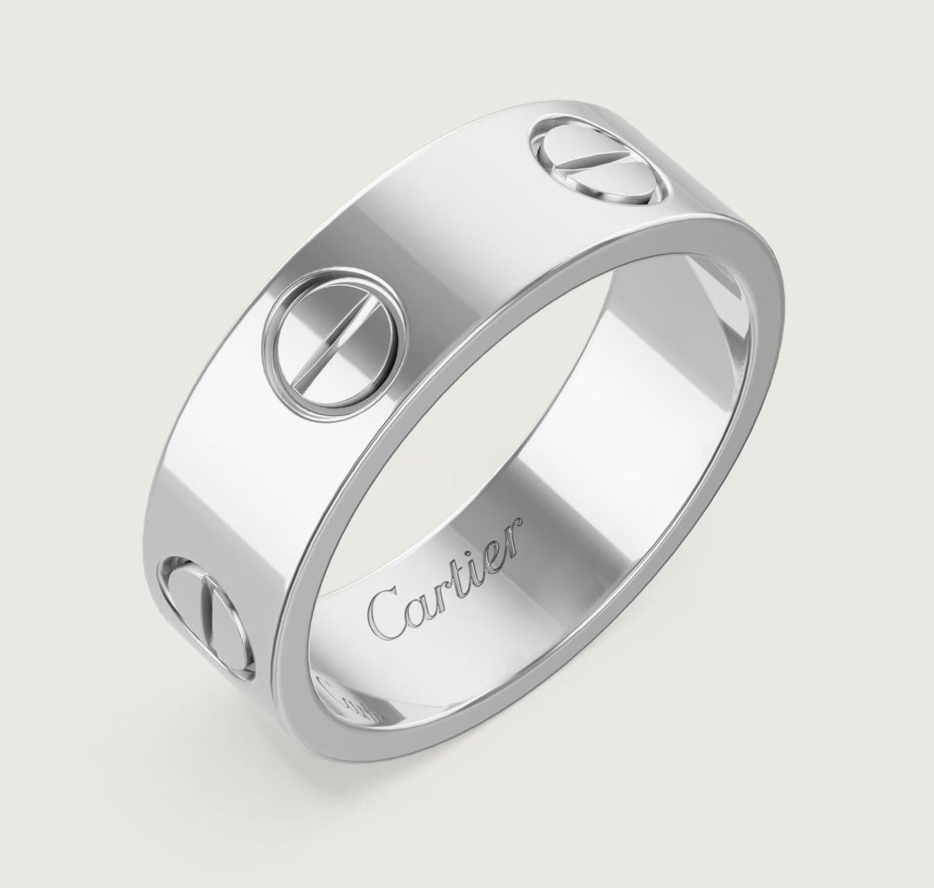 CARTIER LOVE RING CLASSIC MODEL 18K WHITE GOLD