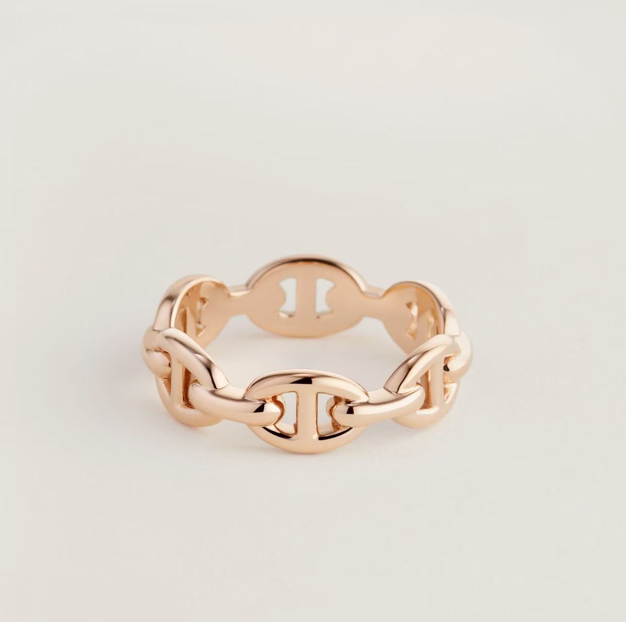 HERMÈS CHAÎNE D'ANCRE ENCHAÎNÉE RING ROSE GOLD