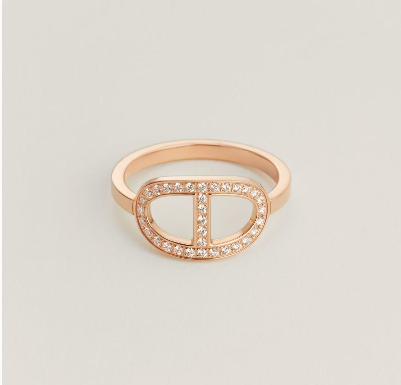 HERMÈS CHAINE D'DANCRE CONTOUR RING DIAMONDS SIZE 51