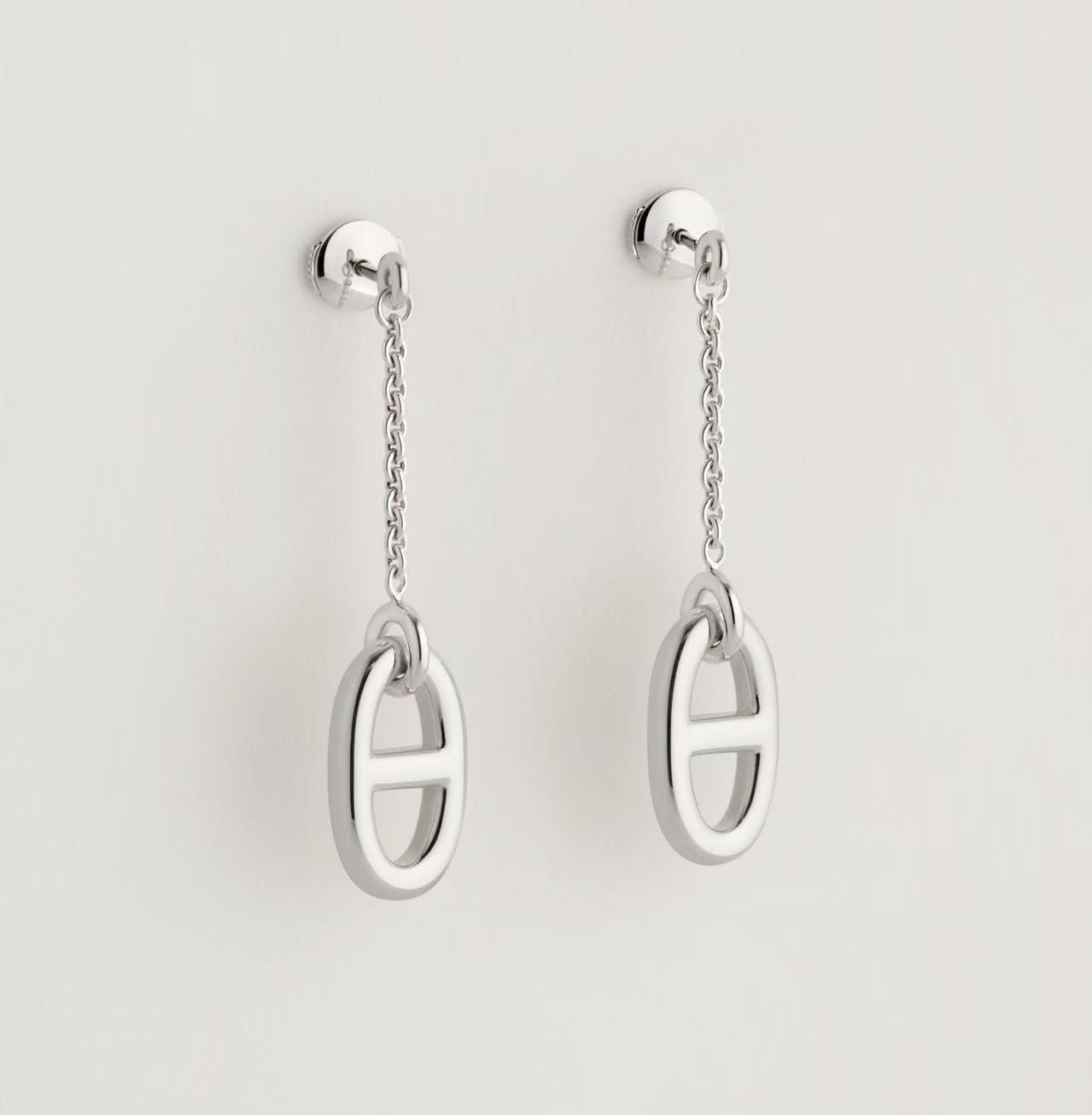 HERMÈS FARANDOLE EARRINGS MEDIUM MODEL SILVER