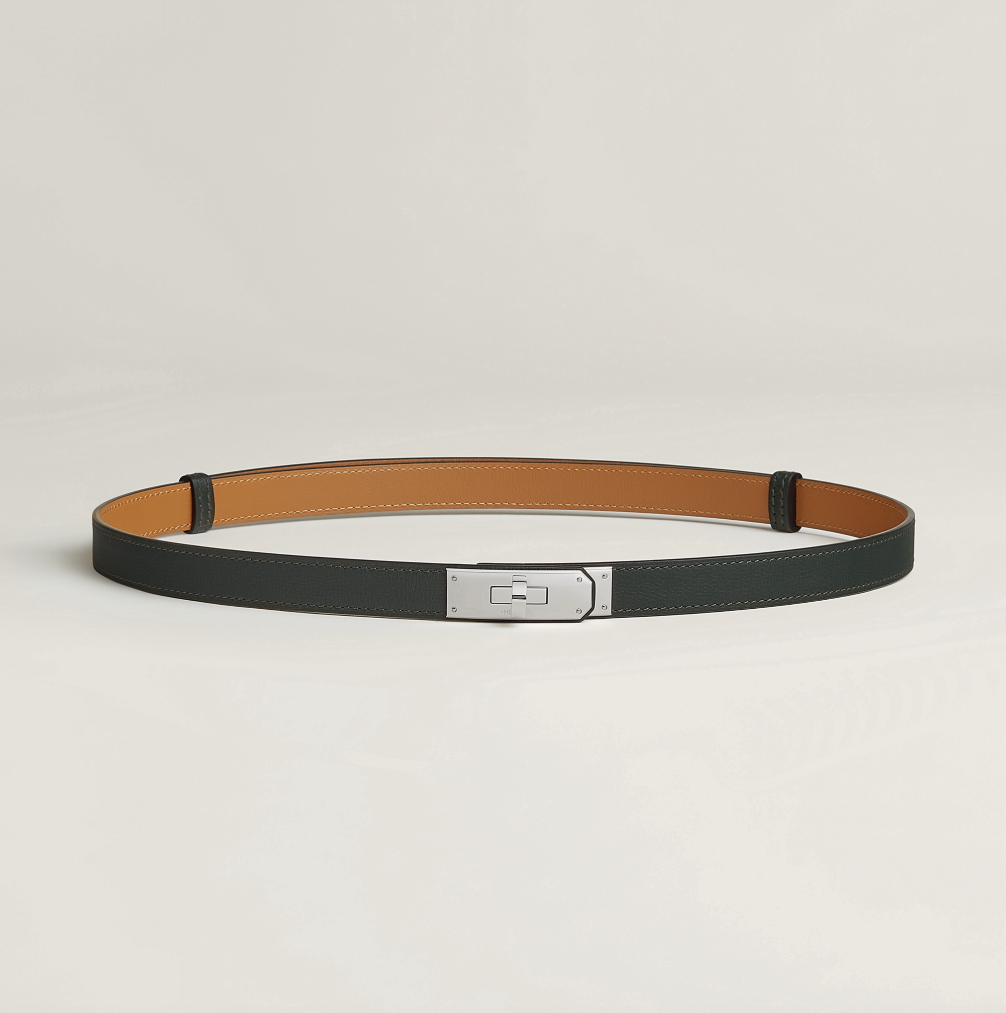 HERMÈS KELLY 18 BELT NOIR SILVER HARDWARE